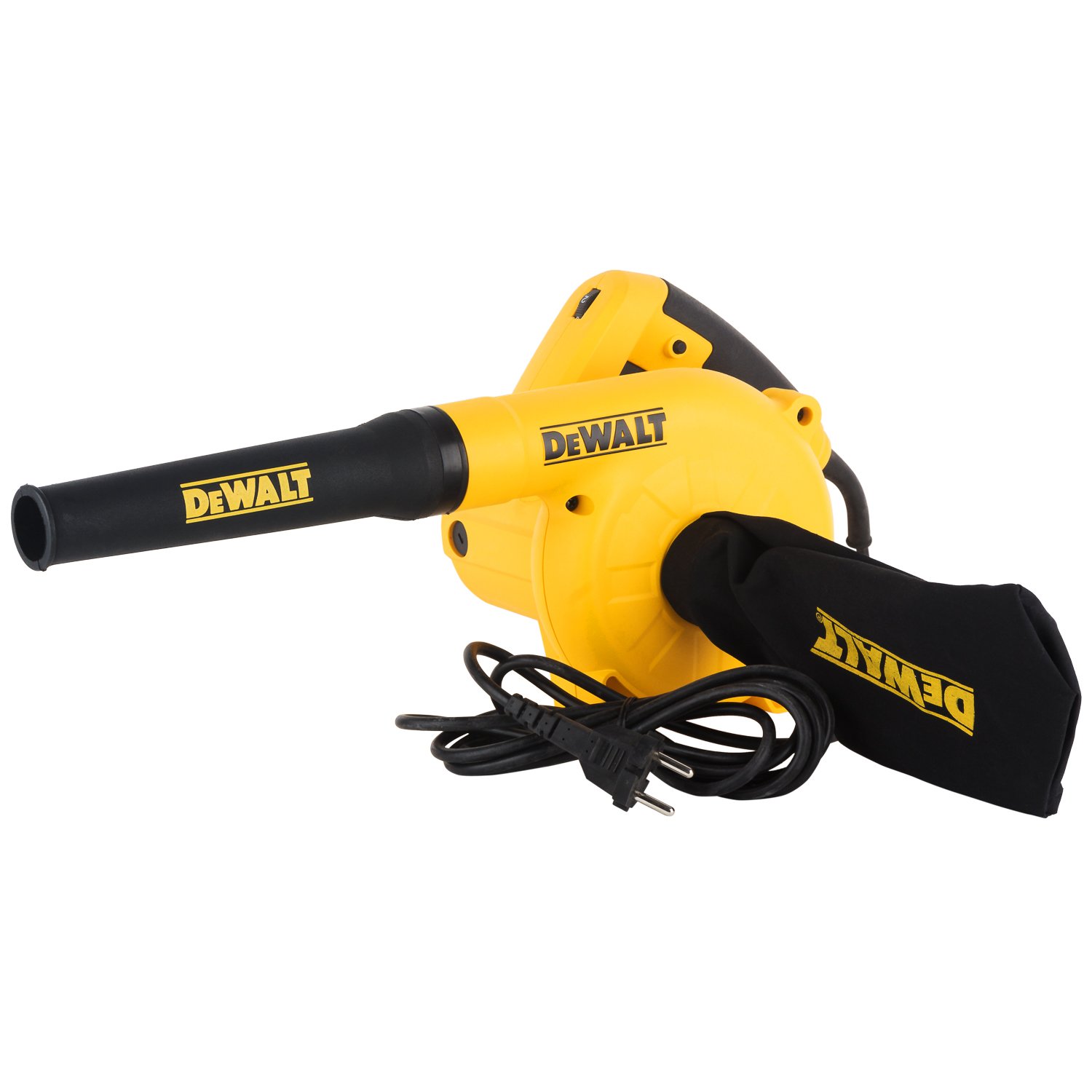 Dewalt, ۸۰۰ وات بادگیر الکتریکی با سرعت متغیر ۱۶۰۰۰ دور در دقیقه، باد و مکش با کیسه جمع‌آوری برای ماشین، خانه، باغ، فضای باز، زرد/سیاه، DWB800-B5، ۳ سال گارانتی