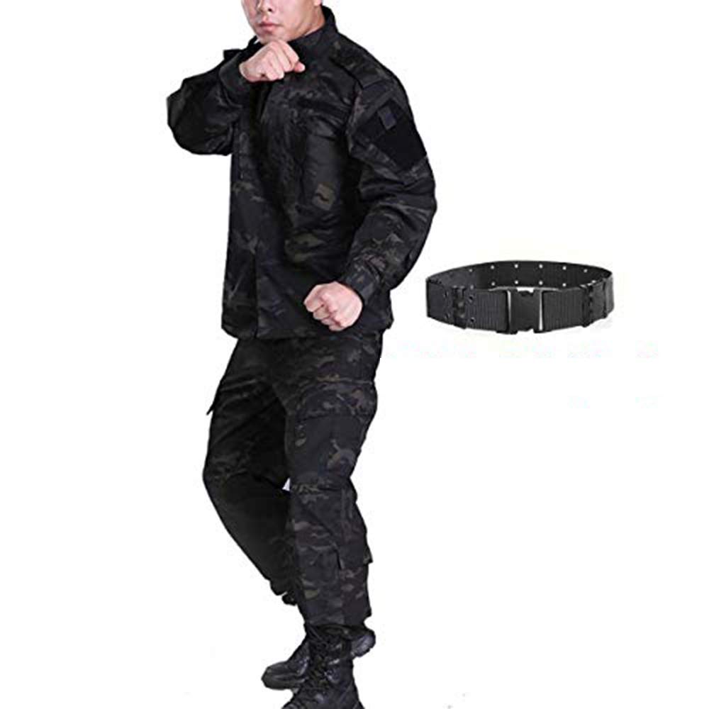 پوشاک تاکتیکی نظامی HANSTRONG GEAR برای مردان شکاری شکاری BDU شامل پیراهن و شلوار با کمربند MCBK S