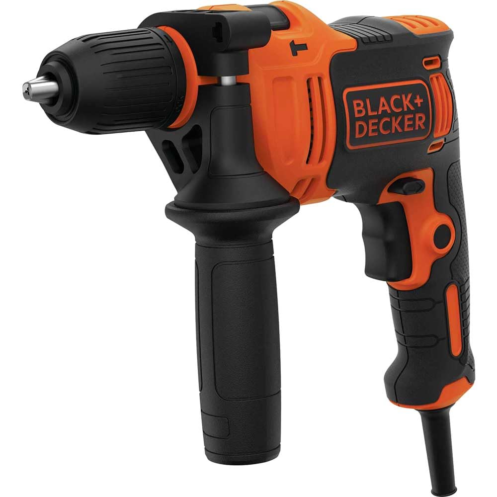 مترجم: دستگاه چکشی تک دنده Black & Decker 710W با 47،600BPM با 4 بیت در جعبه کیت برای حفاری فلز و سنگ، نارنجی/سیاه - BEH710K-GB، گارانتی 2 ساله