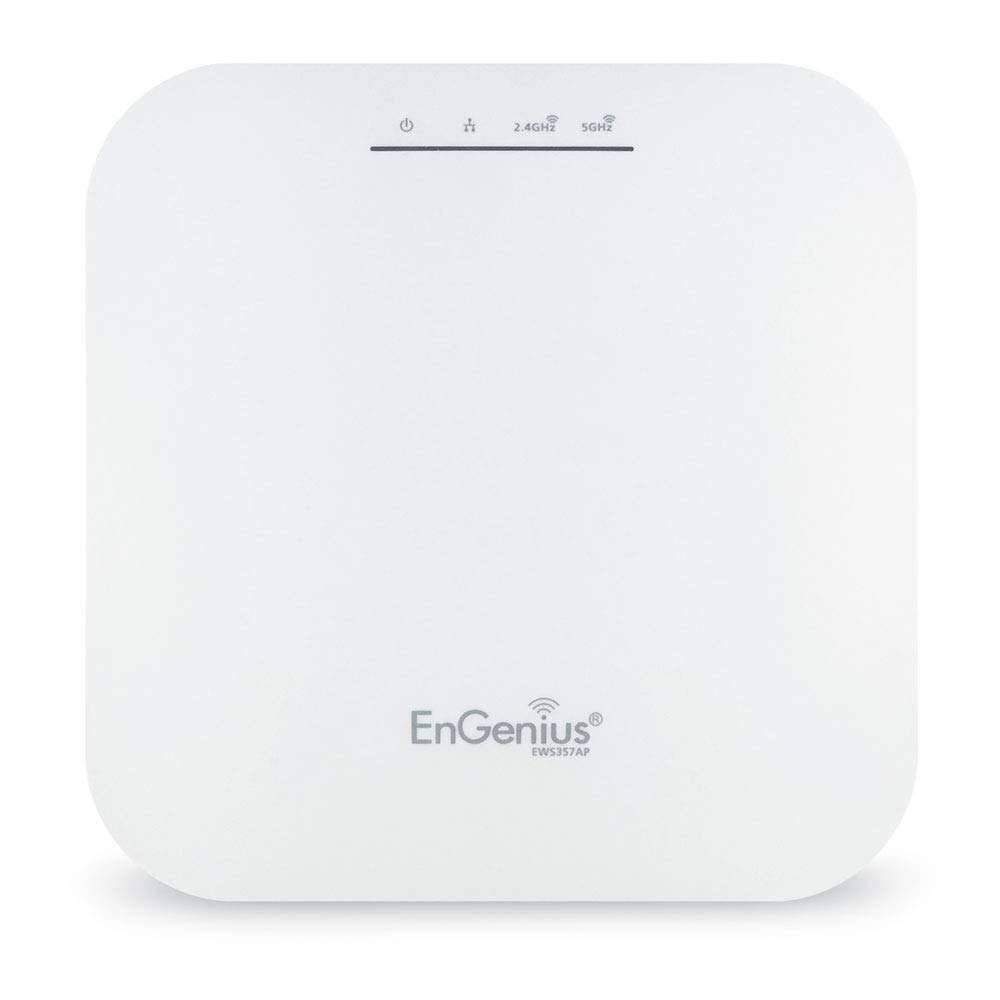 EnGenius EWS357AP یک پایگاه دسترسی بی‌سیم ژیگابیتی 2x2 WiFi 6 AX1800 با پورت 1Gbps، OFDMA، MU-MIMO، PoE+، WPA3، 1GB RAM، ابزارهای مدیریتی بدون نیاز به مجوز (آداپتور برق درج نشده) می‌باشد. AP AX1800