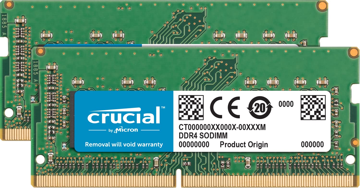 حافظه‌ی RAM Crucial CT2K16G4SFD832A 32GB (2x16GB) DDR4 با فرکانس 3200MHz CL22 (2933MHz یا 2666MHz) کیت حافظه‌ی لپتاپ 32GB (16GBx2) Dual Rank 3200MHz است.