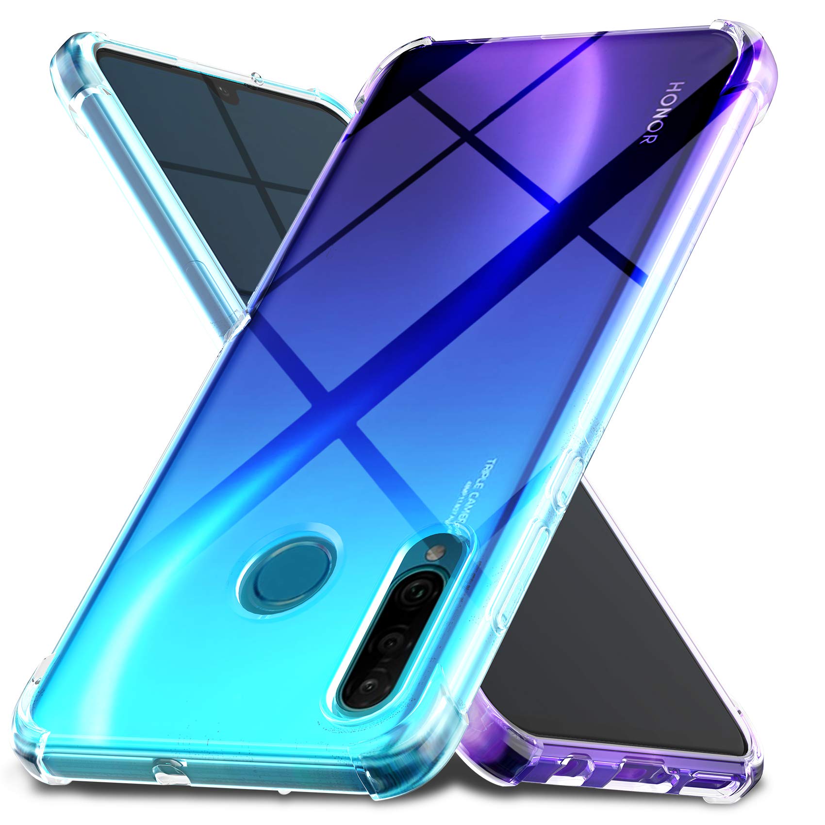 کاور محافظ نازک و سبک برای گوشی هواوی Nova 5T / هونر 20، مقاوم در برابر خط و خش، ساخته شده از چرم TPU نرم و لاستیکی (رنگ شفاف)