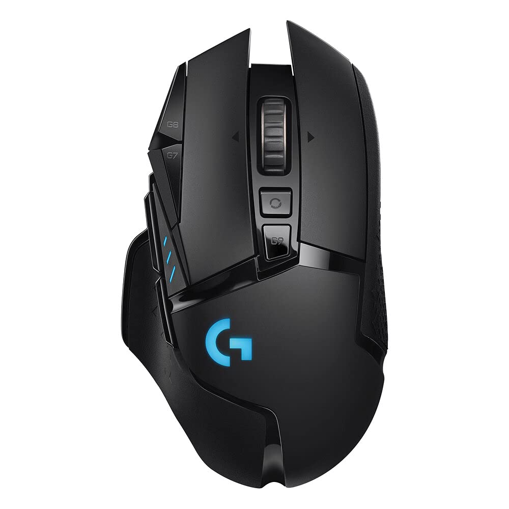 ماوس بازی بی‌سیم Logitech G502 Lightspeed Gaming، سنسور Hero 25K، 25،600 Dpi، RGB، وزن‌های قابل تنظیم، 11 دکمه قابل برنامه‌ریزی، عمر باتری طولانی، حافظه‌ی داخلی، قابل استفاده بر روی رایانه‌های شخصی / مک - مشکی تک‌تک