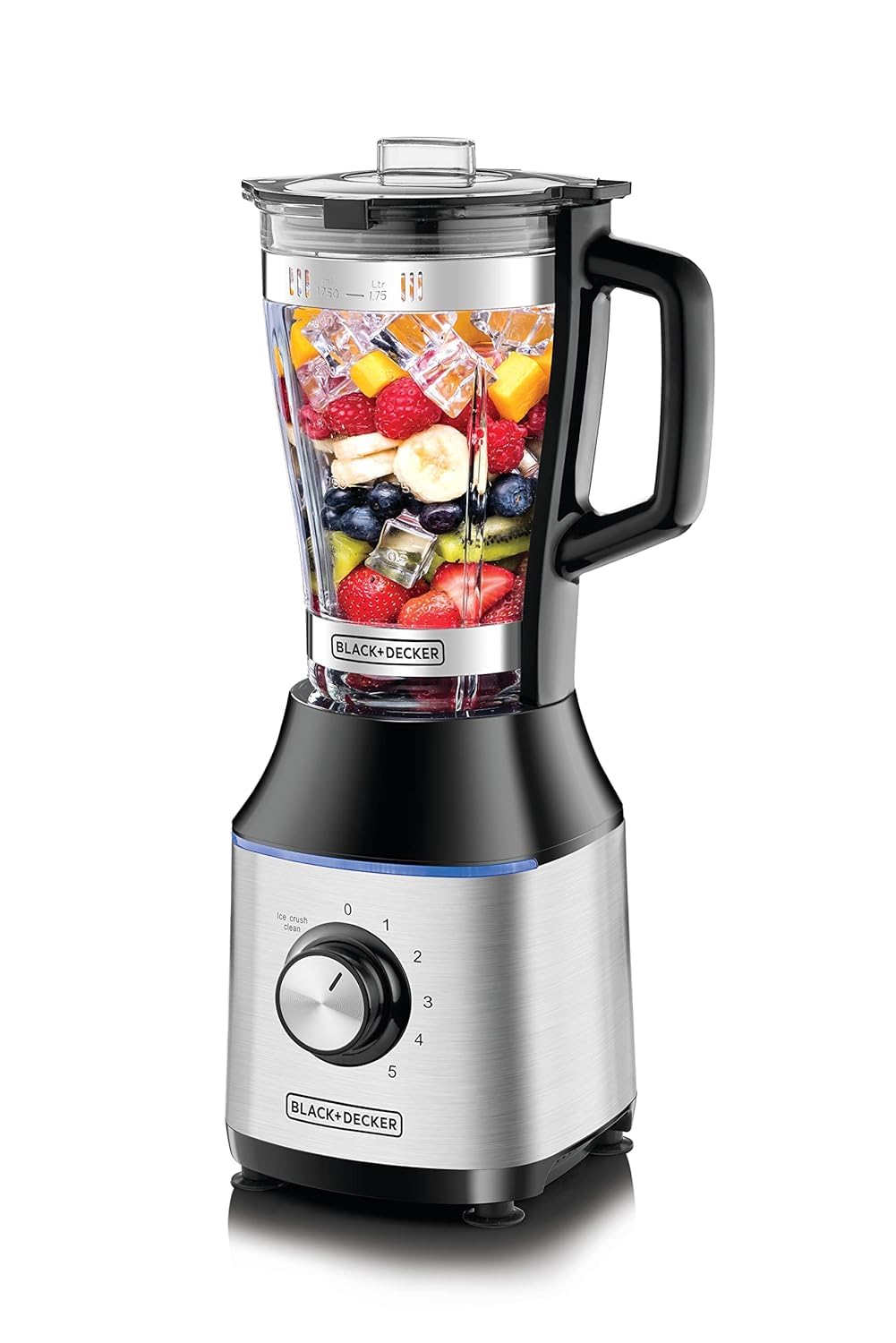 مخلوط‌کن پریمیوم با ظرف شیشه‌ای گلس جار بلک اند دکر 700 وات سرعت بالا مدل BX650G-B5 با 2 سال گارانتی - رنگ مشکی/نقره‌ای