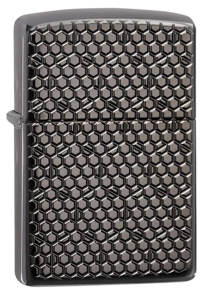لایتر ضد باد یخی طراحی هگزاگون Zippo، سیاه