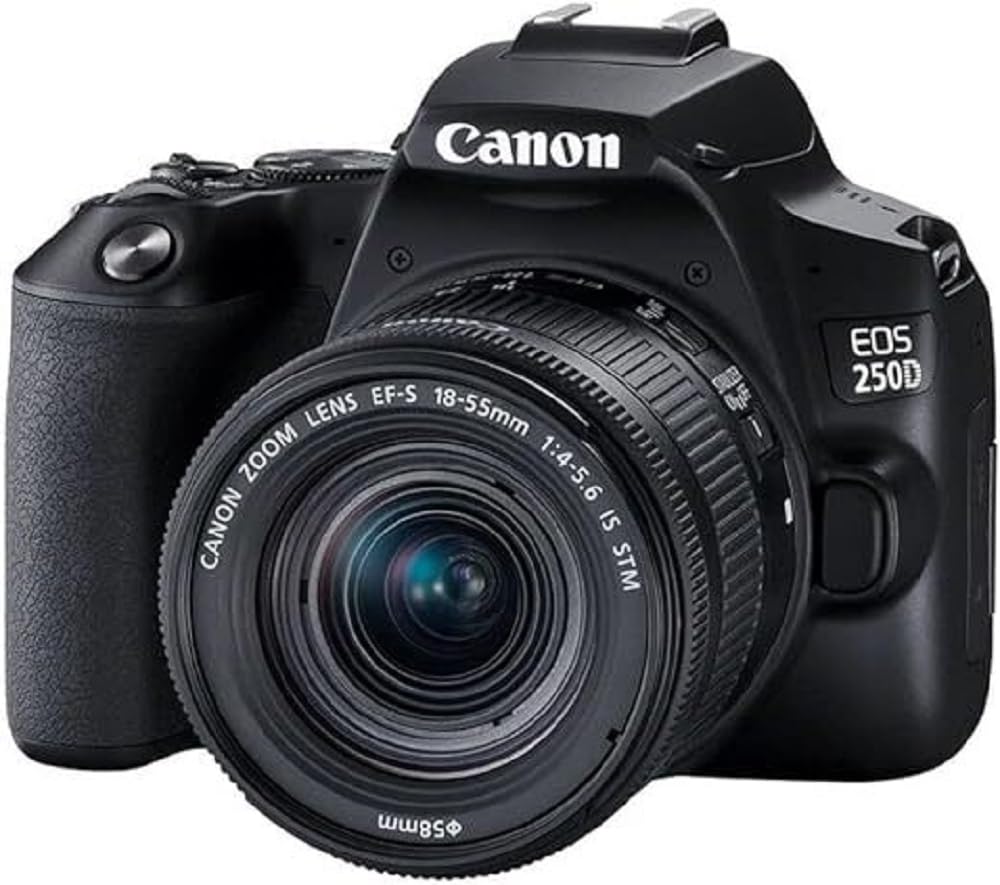 دوربین دیجیتال ییسی EOS 250D DSLR با لنز 18-55 میلی‌متری EFS، کیت رنگ مشکی