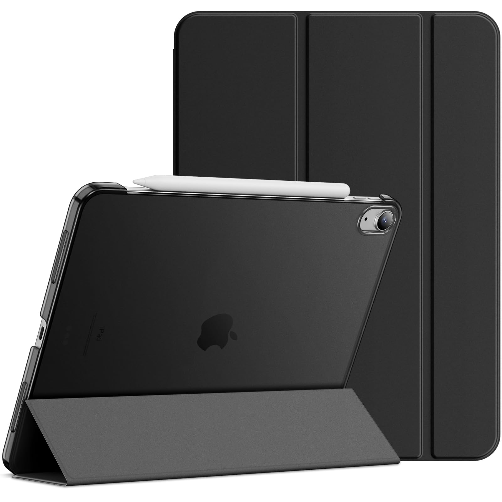 کیف JETech برای iPad Air 11 اینچ M2 (2024)، iPad Air 5/4 (ژنریشن 2022/2020 چهارم/پنجم 10.9 اینچ)، پوشش سخت نشستنی با اتوماتیک روشن و خاموش (مشکی)