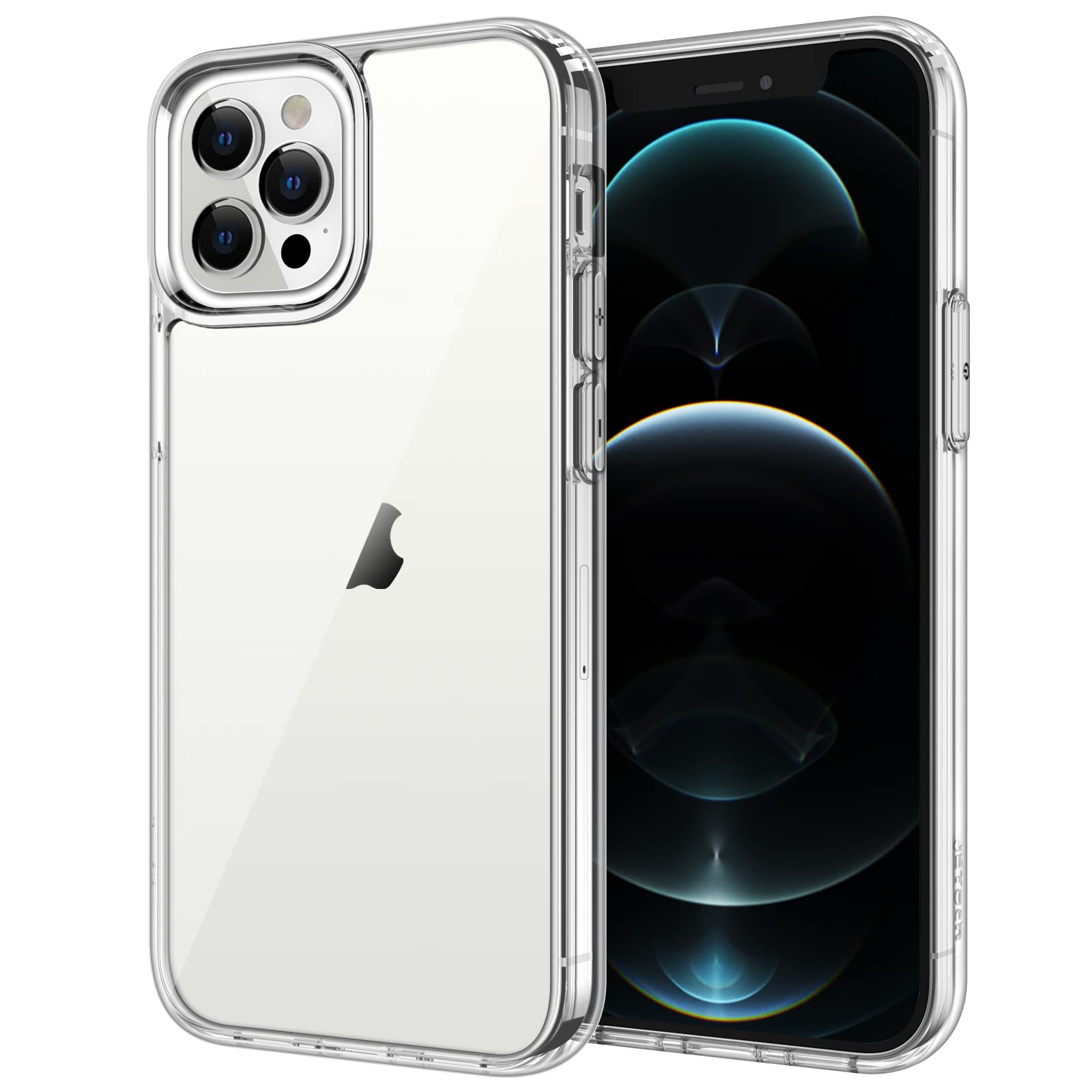 جلد JETech برای iPhone 12 Pro Max 6.7 اینچ، گوشی ضد زرد شوک‌پذیر، درپوش گوشی ضد خش پشت شفاف (شفاف)