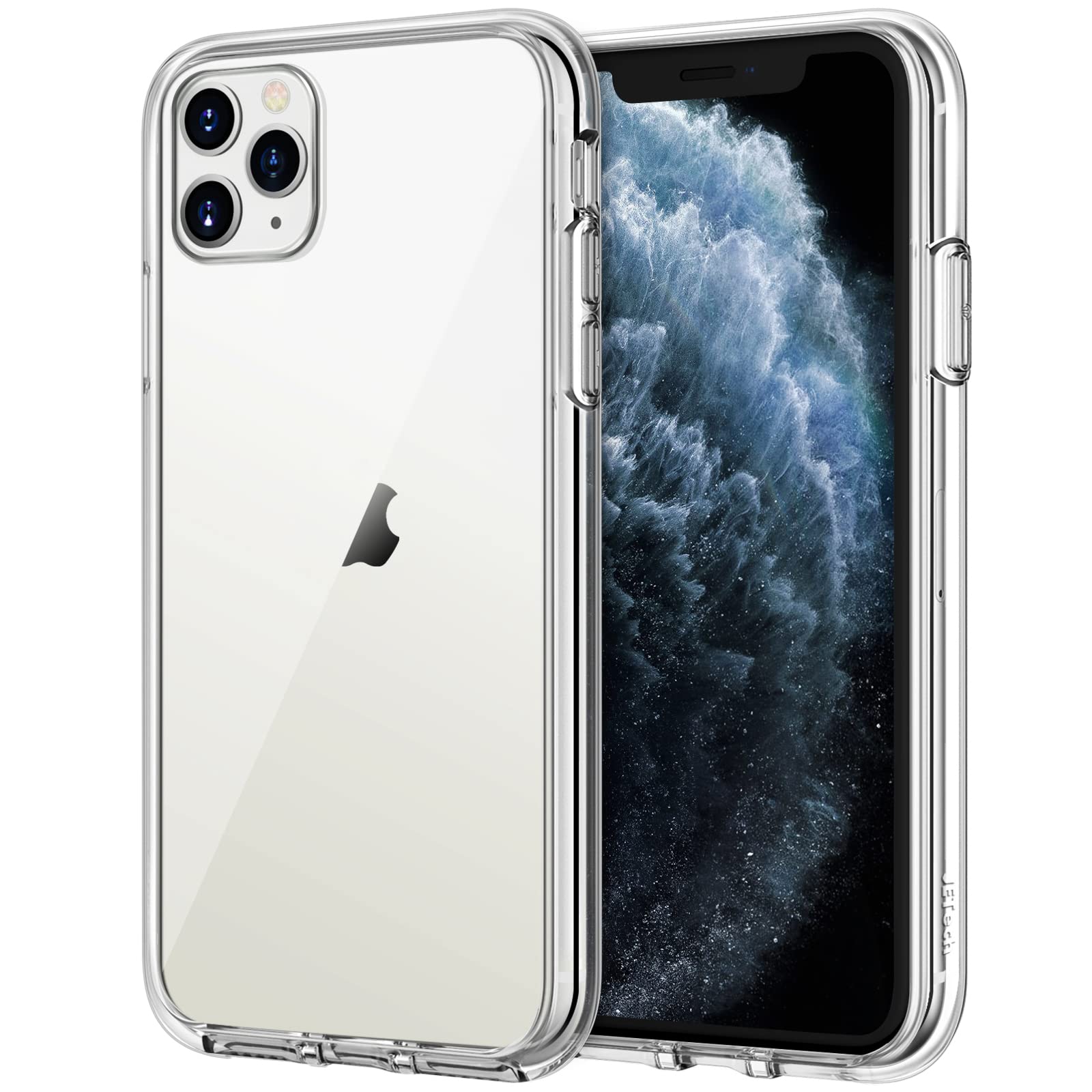 کاور JETech برای iPhone 11 Pro Max 6.5 اینچ، محافظ ضربه‌پذیر غیر زرد شونده، پوشش ضد خش عقب شفاف (شفاف)