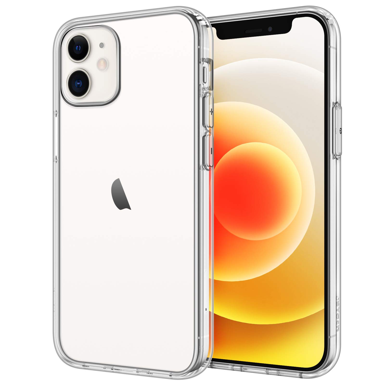 جلد محافظ JETech برای iPhone 12 mini 5.4 اینچ، پوشش ضد شوک غیر زرد شونده تلفن، قاب پشتی شفاف ضد خش (شفاف)