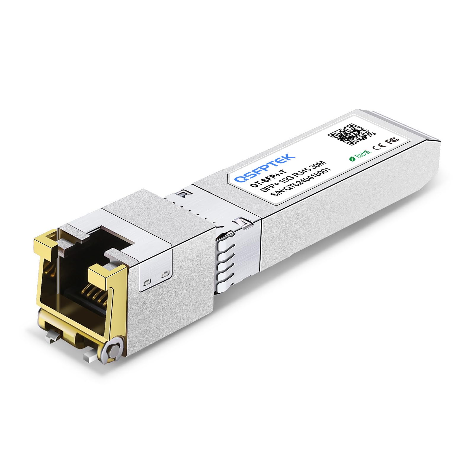 مبدل 10GBASE-T SFP+ به RJ45 ، ماژول مس 10G ، SFP نوری RJ 45 10GB T Mini-GBIC سازگار با Cisco SFP-10G-T-S ، Ubiquiti UF-RJ45-10G ، Netgear ، Mikrotik ، Supermicro ، Fortinet ، تا 30 متر 10GBase-T: 30 متر برای Cisco