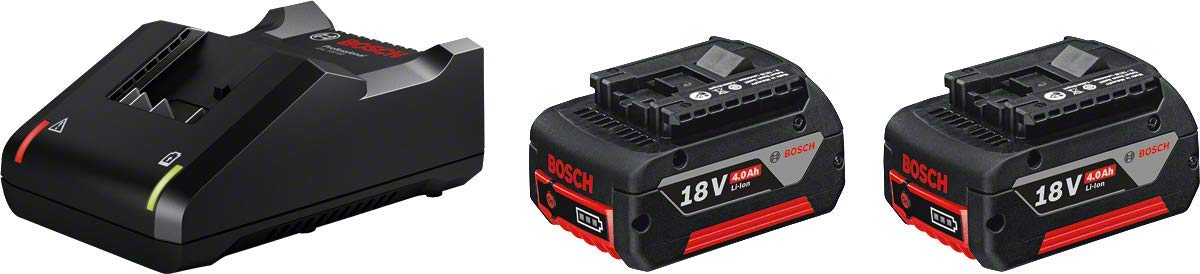 جمع و جور پیشنهادی بوش حرفه‌ای: مجموعه استارتر GAL 18V-40 + 2 عدد GBA 4.0Ah، 2 عدد باطری 18 ولت. باطری 4.0 آمپر ساعت با تمام ابزارهای حرفه‌ای 18 ولت بوش کار می‌کند | مدل: 1600A019S1 2 عدد GBA 18V 4.0Ah + GAL 18V-40 حرفه‌ای