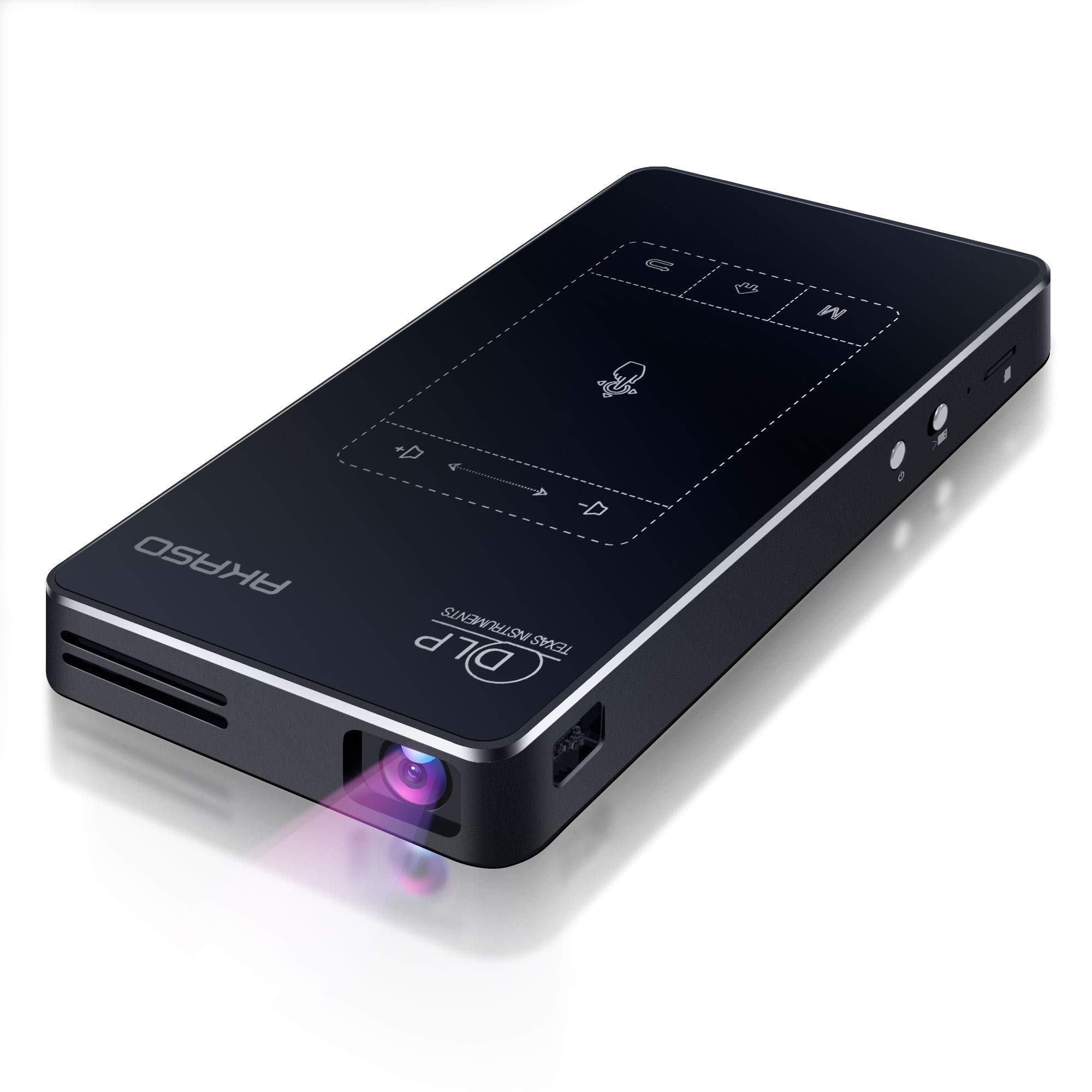 ویدئو پروژکتور تصویری پرتابل AKASO WT50 با وای فای و بلوتوث، دولپی 1080P، مناسب برای استفاده در خانه و فضای باز، دارای باتری داخلی و سیستم اندروید، پروژکتوری مناسب برای آیفون و گوشی های هوشمند