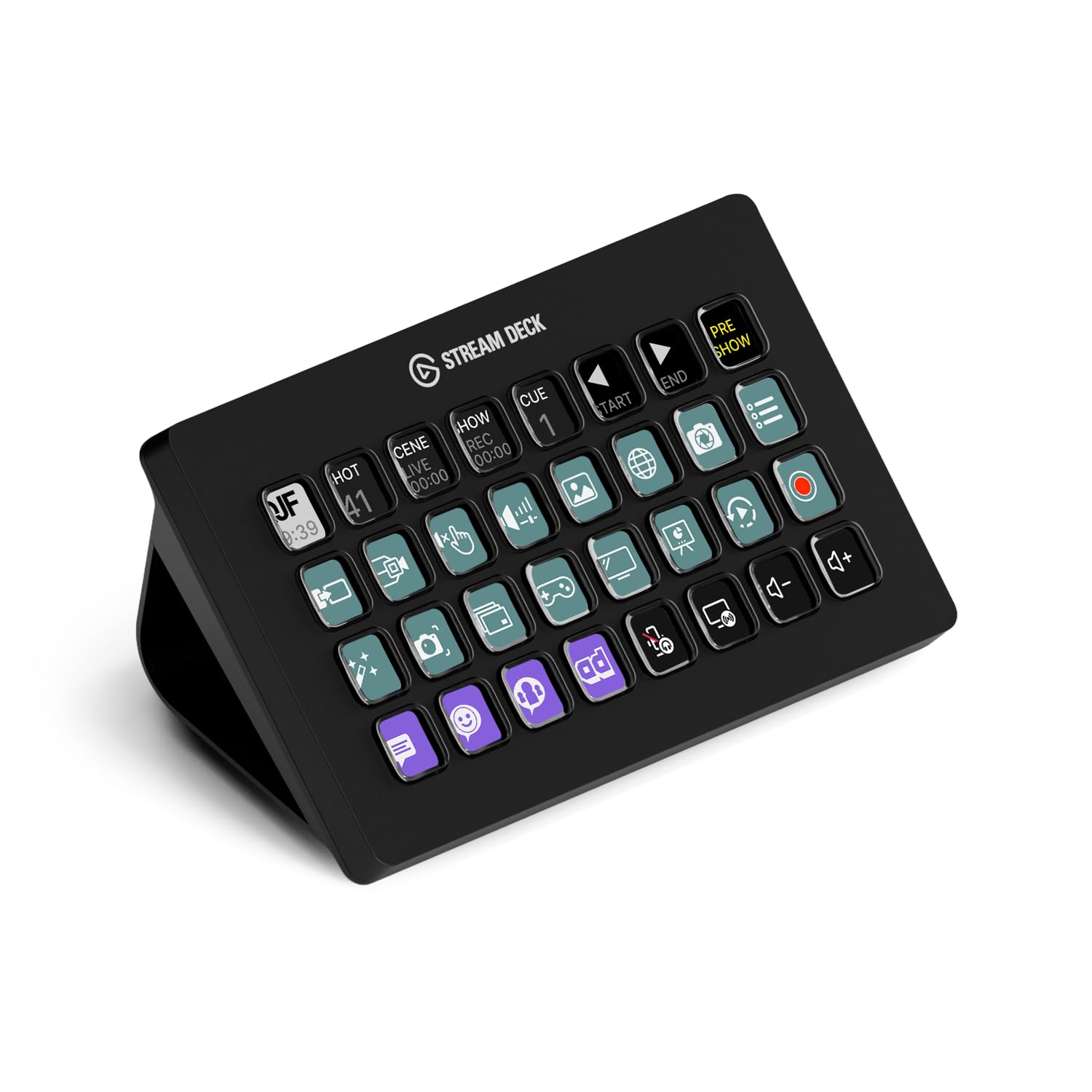 Elgato Stream Deck XL - کنترلر استودیو پیشرفته، 32 کلید ماکرو، اجرای اقدامات در برنامه‌ها و نرم‌افزارها مانند OBS، Twitch، YouTube و غیره، سازگار با مک و ویندوز