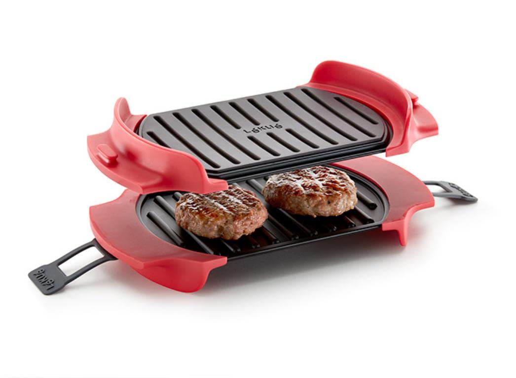 Lekue Microwave Grill, 10 اینچ × 5.7 اینچ، قرمز