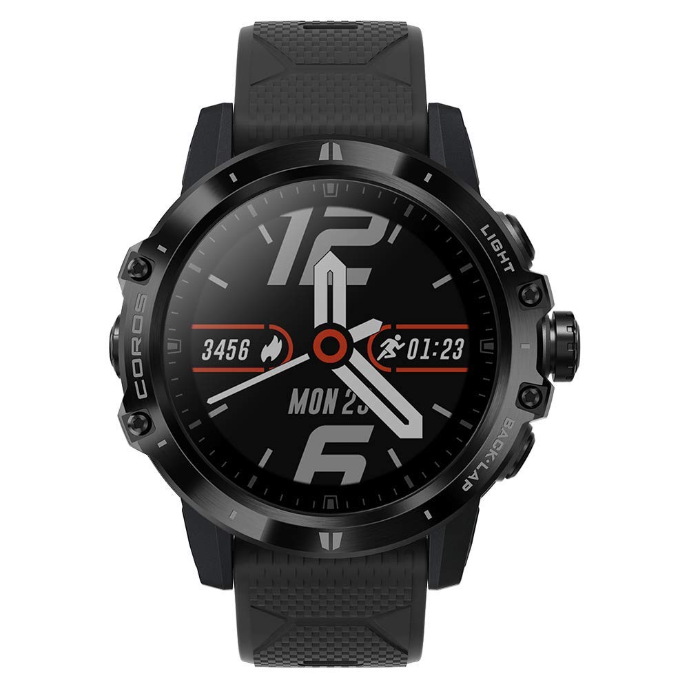 ساعت ماجراجویی COROS VERTIX GPS با نظارت بر ضربان قلب، باتری GPS کامل 60 ساعته، نظارت بر اکسیژن خون 24/7، شیشه سافیر، بارومتر، ANT+ و BLE، Strava و Training Peaks (Dark Rock)