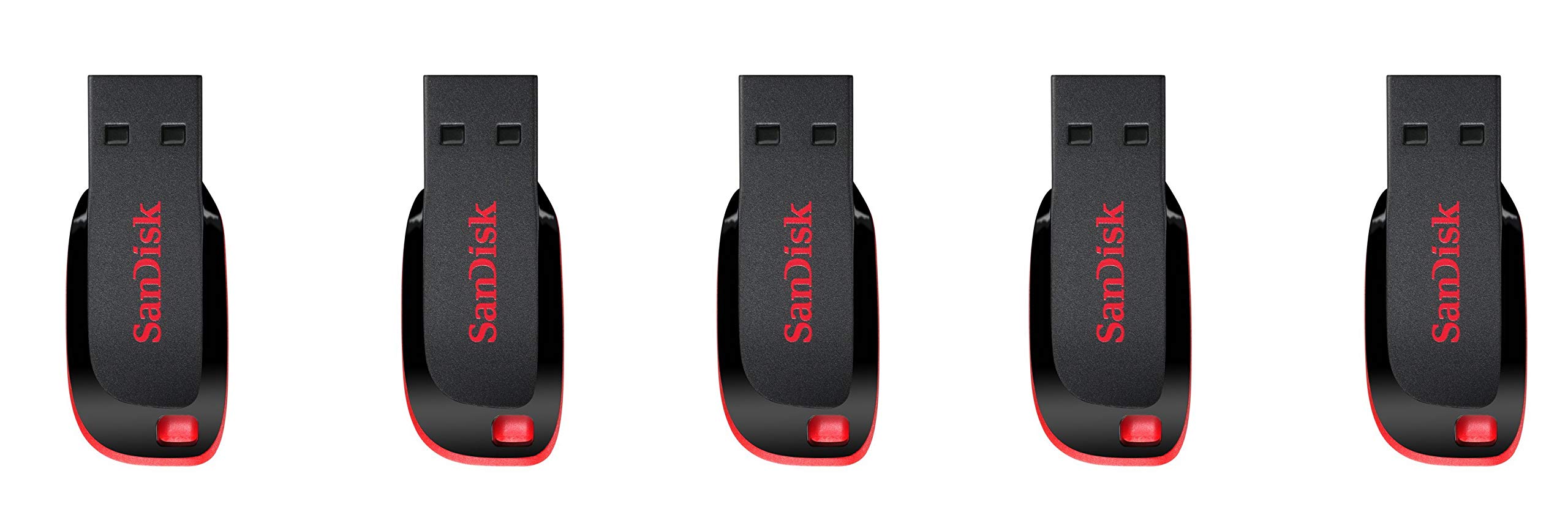 دیسک فلش SanDisk Cruzer Blade USB 2.0 با ظرفیت 32 گیگابایت (SDCZ50-032G)، بسته 5 تایی SDCZ50-032G-5PK