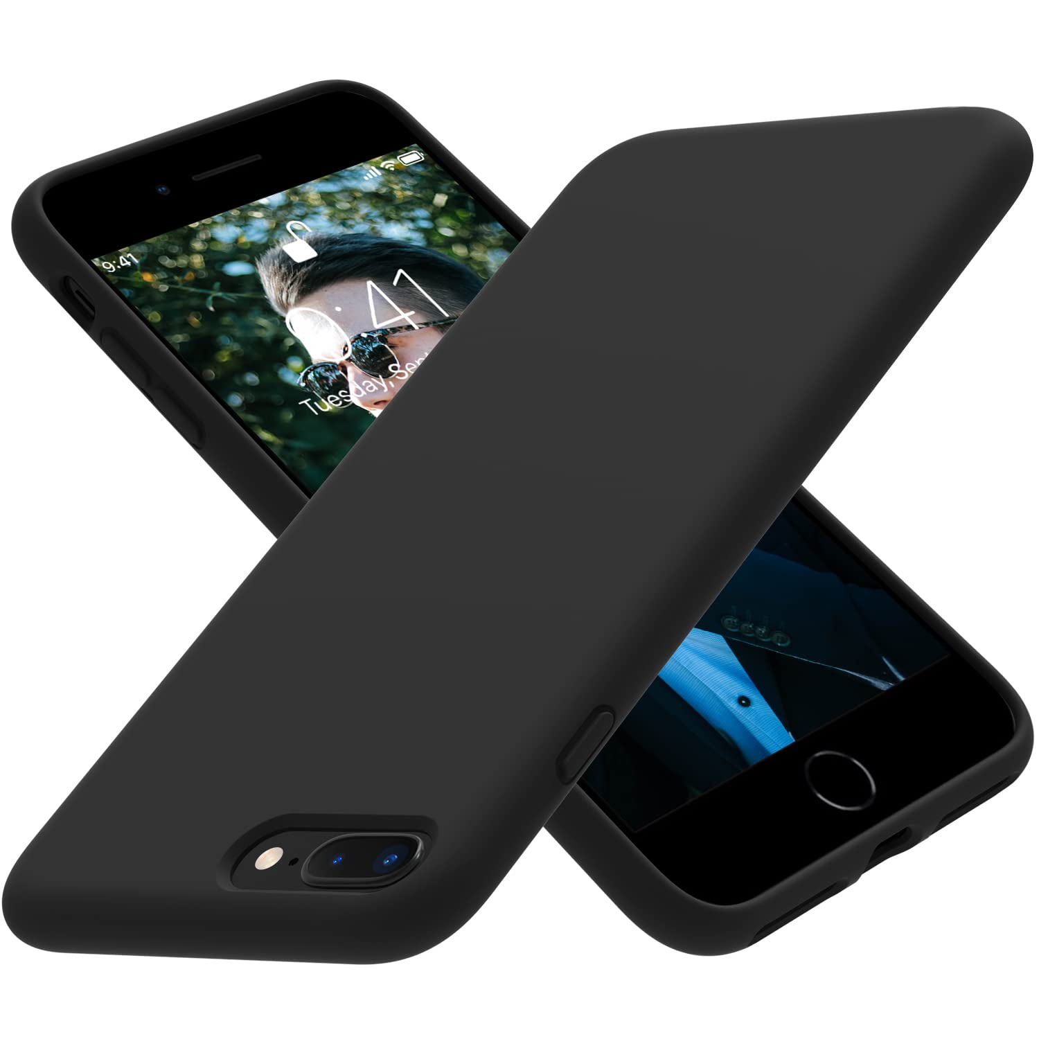 مورد OTOFLY برای iPhone 8 Plus Case ، iPhone 7 Plus Case ، [سری لمس نرم و نرم] مورد حفاظتی نرم پریمیوم سیلیکون نرم تمام بدن مقاومتی بامپر سازگار با iPhone 7/8 Plus مشکی