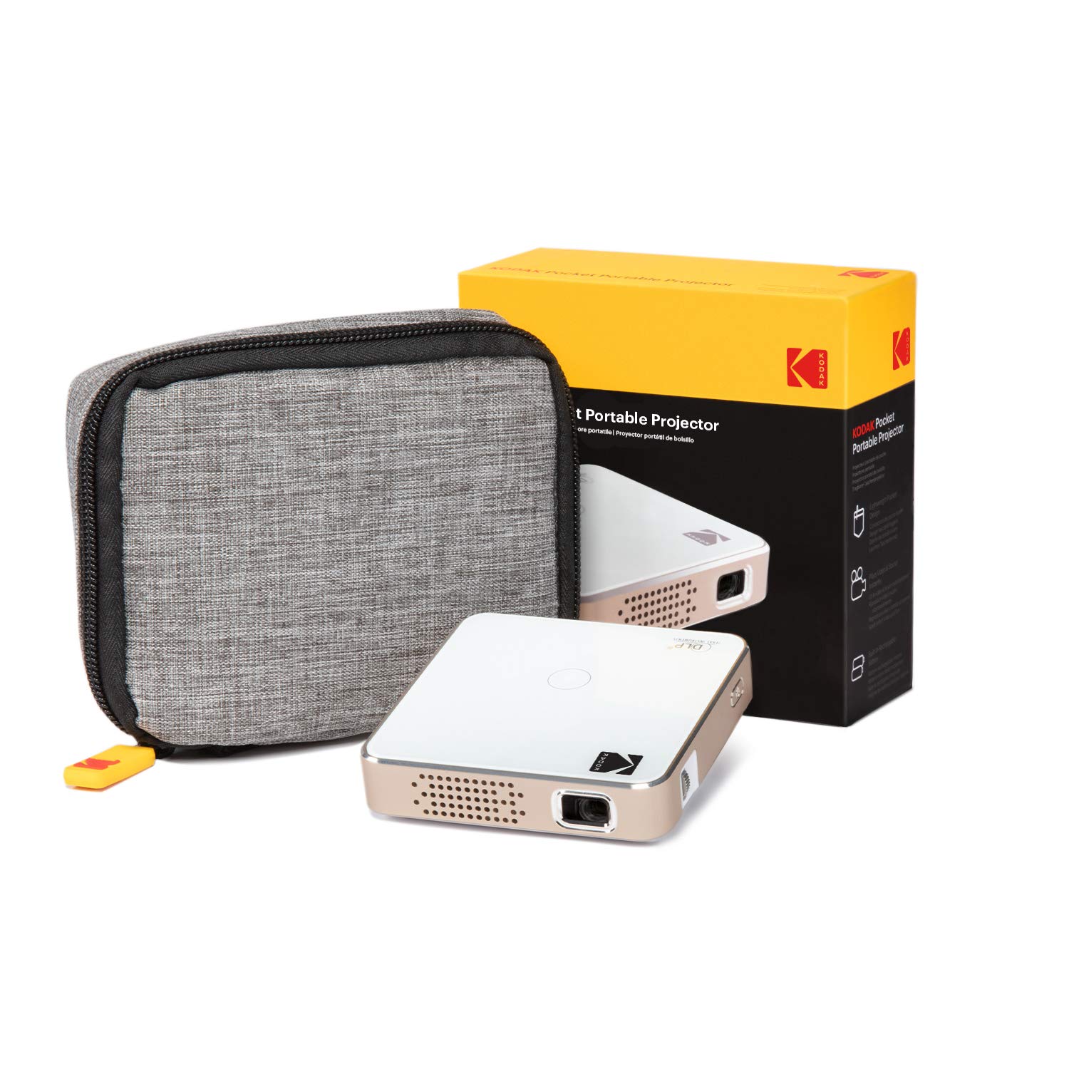 پروژکتور قابل حمل KODAK Ultra Mini | پروژکتور Pico قابل شارژ HD LED DLP - نمایش 100 اینچی - شامل کیف نرم