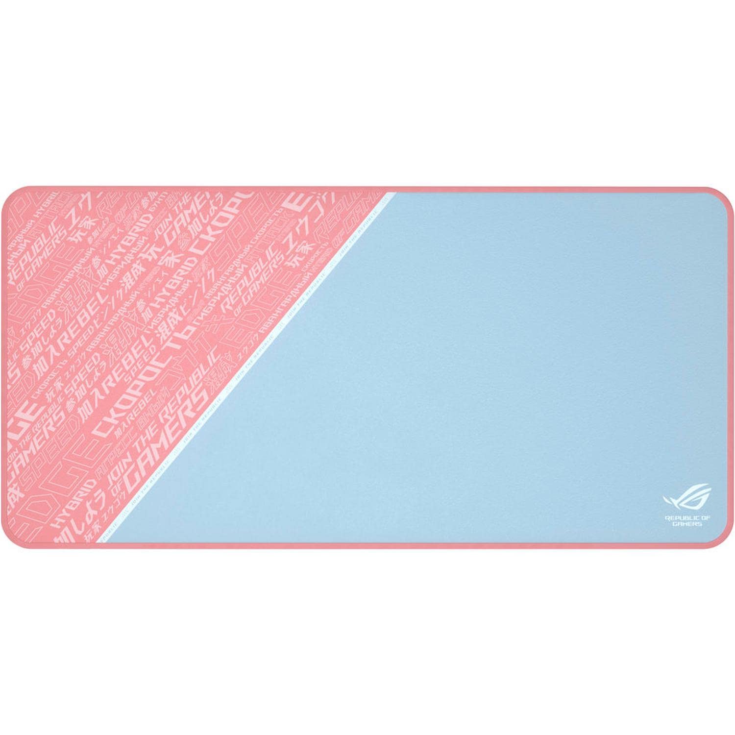 ASUS ROG Sheath PNK Limited Edition Extended Gaming Mouse Pad - سطح بسیار نرم برای کنترل دقیق موس | دوخت ضد ساییدگی و مقاوم | پایه لاستیکی ضد لغزش | سبک و قابل حمل صورتی / خاکستری