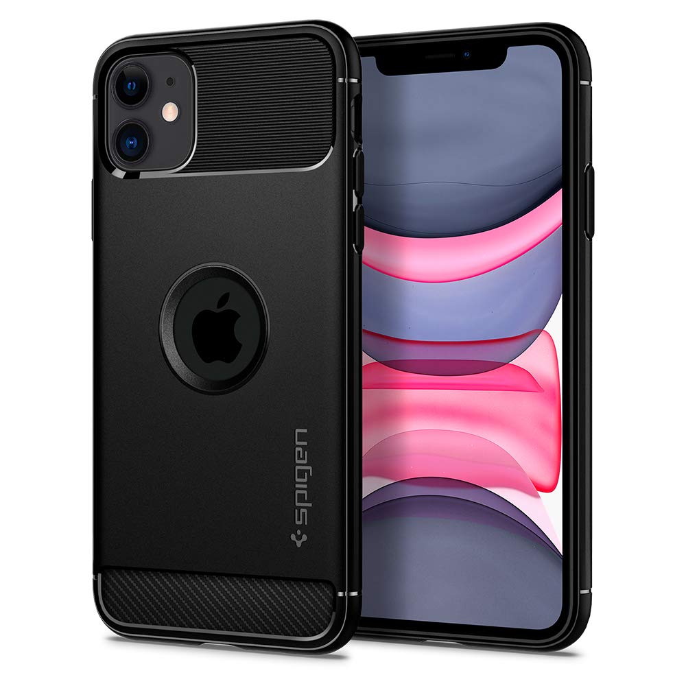کیس محافظ Spigen مدل Rugged Armor طراحی شده برای آیفون اپل ۱۱ (2019) - مشکی مات