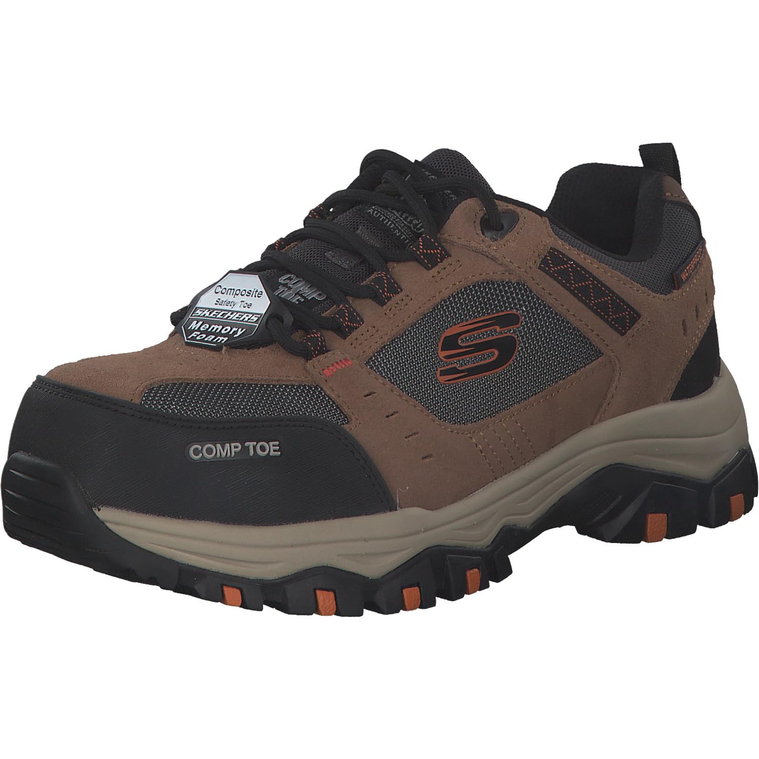 کفش کتانی مردانه Skechers مدل Greetah، سایز ۴۶ (EU)، قهوه‌ای، چرم جیر با رویه‌ی پارچه‌ای