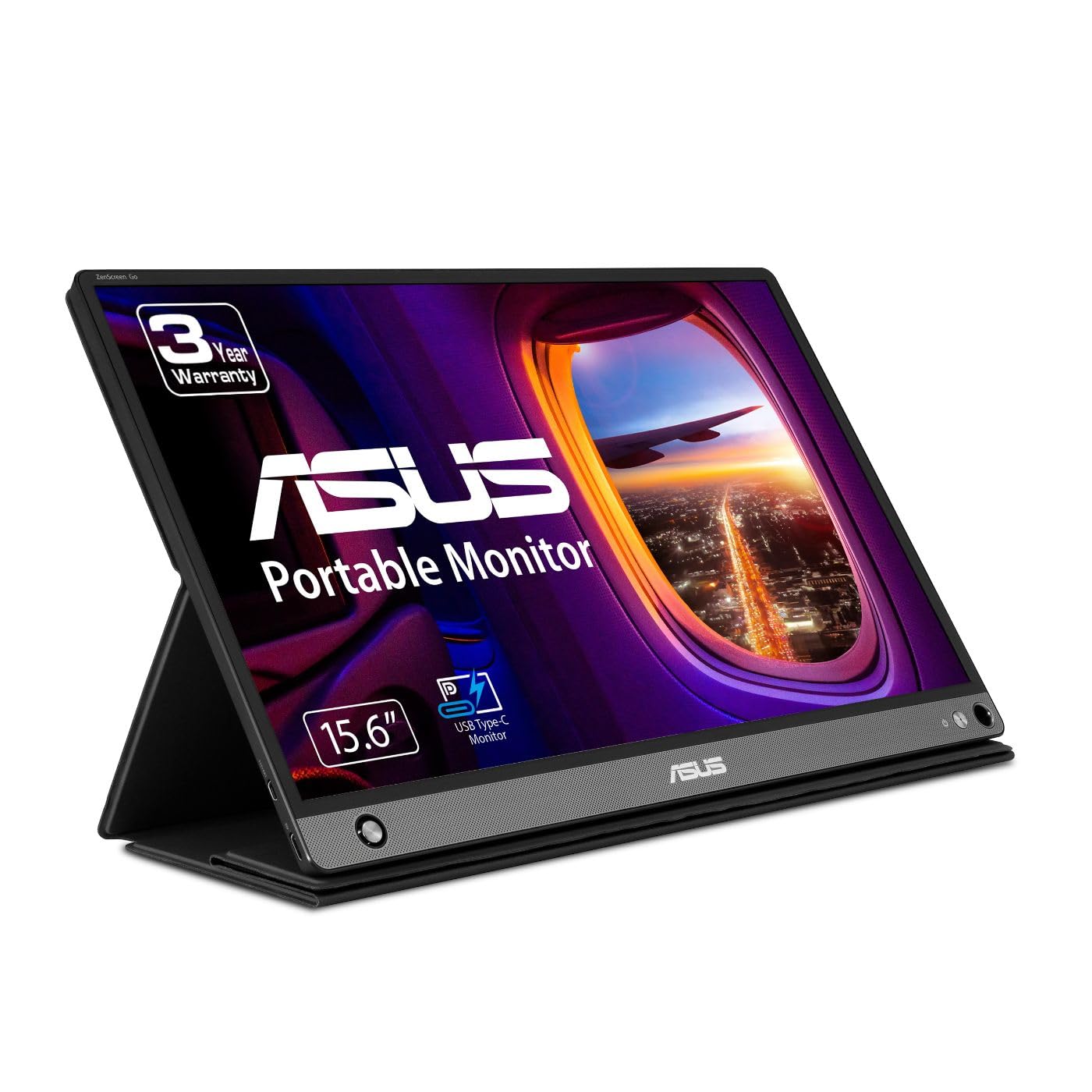 مانیتور قابل حمل ASUS MB16AHP 15.6 اینچی USB Type-C، WLED/IPS، FHD (1920x1080) - مشکی 16 اینچی IPS USB-C Micro HDMI با باتری