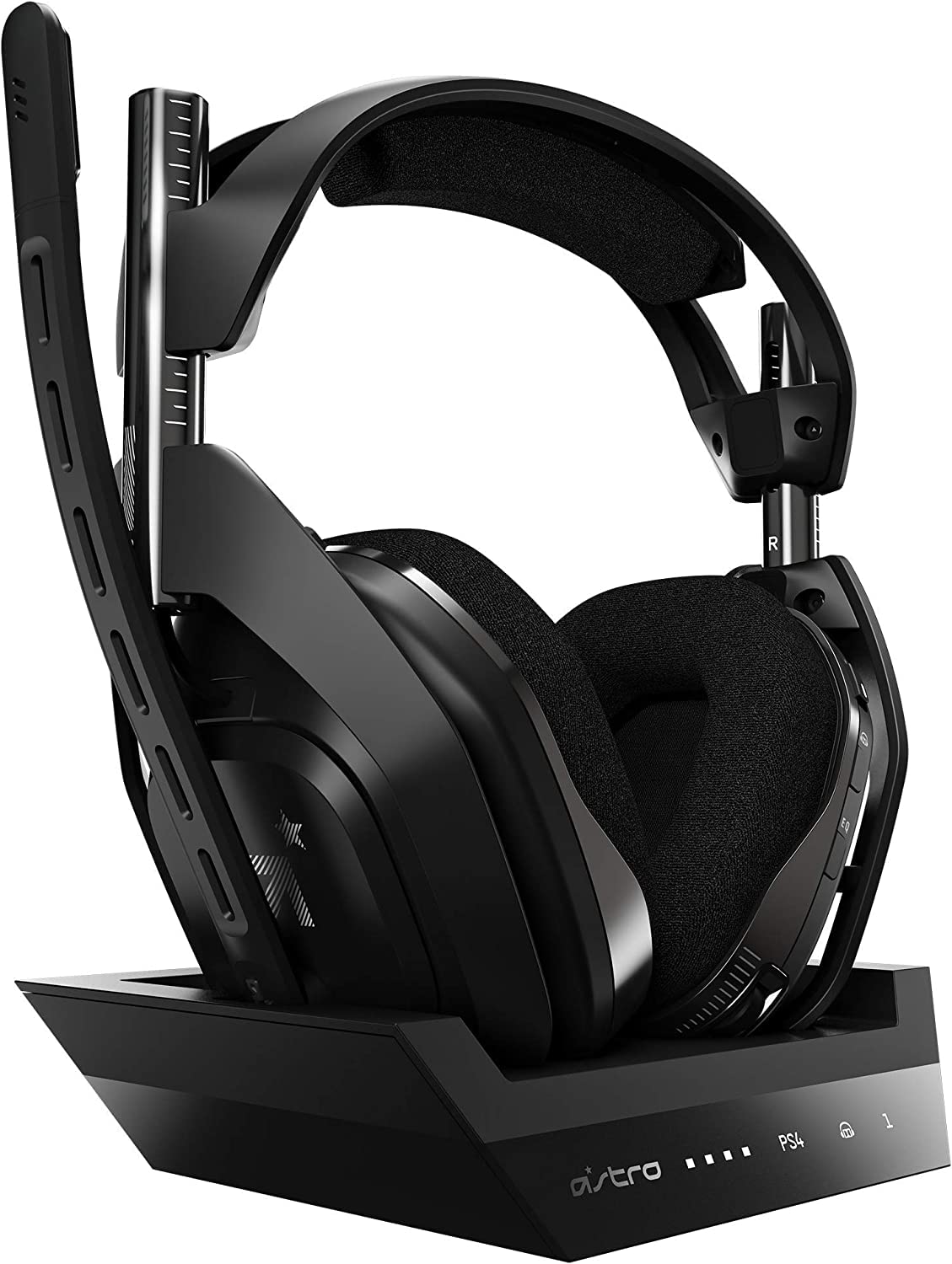 ASTRO Gaming A50 بی‌سیم + ایستگاه پایه نسل ۴ - سازگار با PlayStation® 4، 5، PC - مشکی/نقره‌ای PlayStation | PC