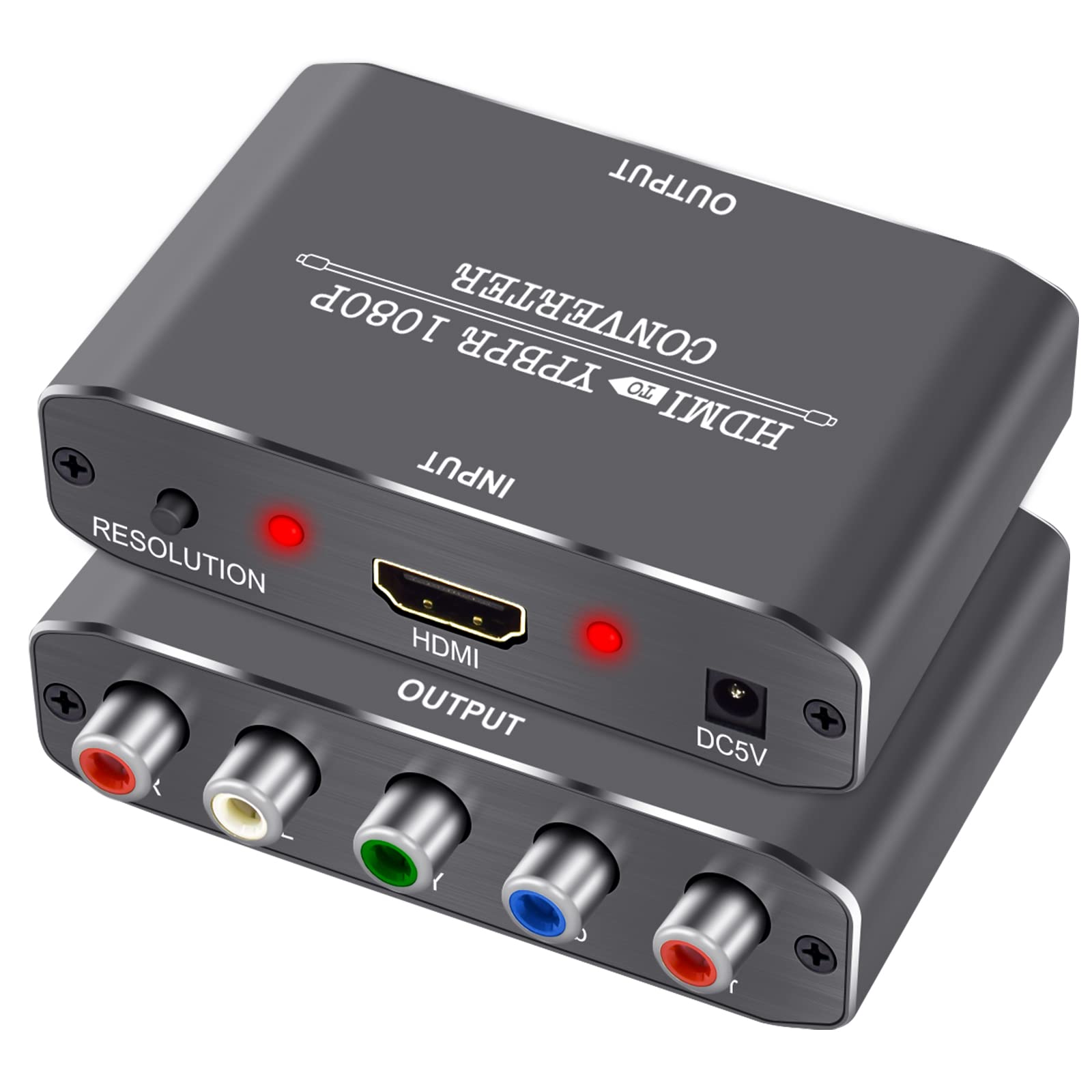 ترجمه: تبدیلگر HDMI به ویدئو کامپوننت Musou، آلیاژ آلومینیوم، پشتیبانی از 1080p، PS3، DVD، کنسول بازی، نصب و پخش آسان