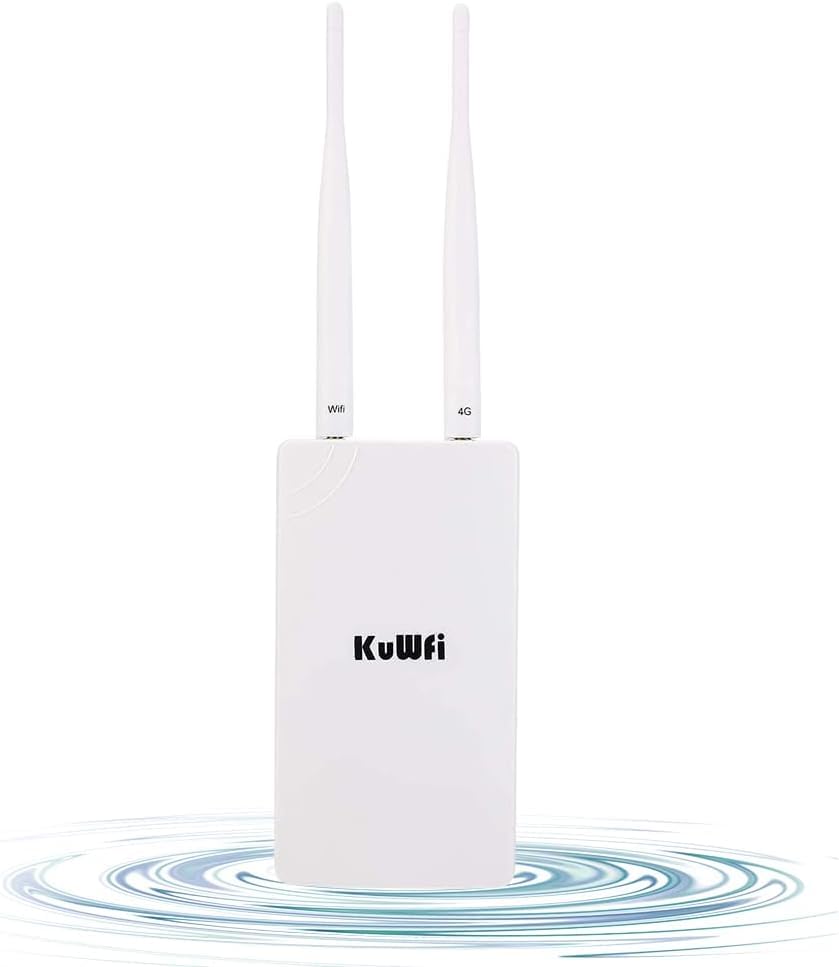 Outdoor 4G LTE Router, Mobile WLAN Router for SIM Cards, 4G Cat 4 up to 150 Mbit/s, WLAN 2.4GHz 300 Mbit/s, 2 x Removable External Antenna, 1 x 100 Mbps Ports, IP65, 12 V DC, Plug & Play, 10 Devices Outdoor-CPE-905