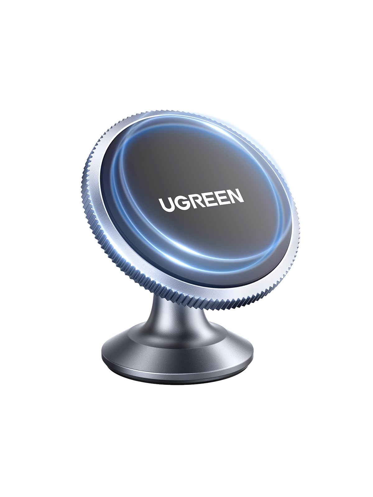 UGREEN نگهدارنده مغناطیسی گوشی تلفن همراه در خودرو, [چرخش ۳۶۰ درجه بسیار پایدار], قفل خودکار با یک دست, لوازم جانبی نگهدارنده موبایل, مناسب برای آیفون ۱۷/۱۶/۱۵/۱۴, سامسونگ S25/۲۴/۲۳/Z Flip, ۲ تیکه پلاک فلزی همراه رنگ خاکستری