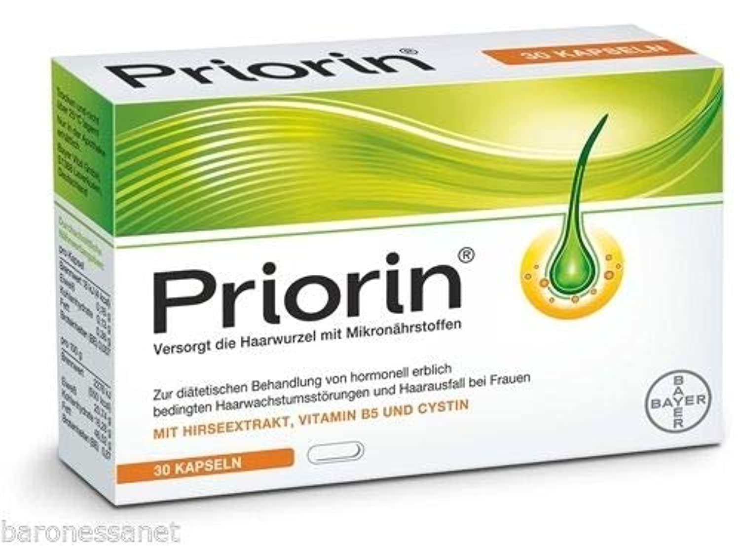 Priorin Bayer Intense180 کپسول ریزش مو اصل