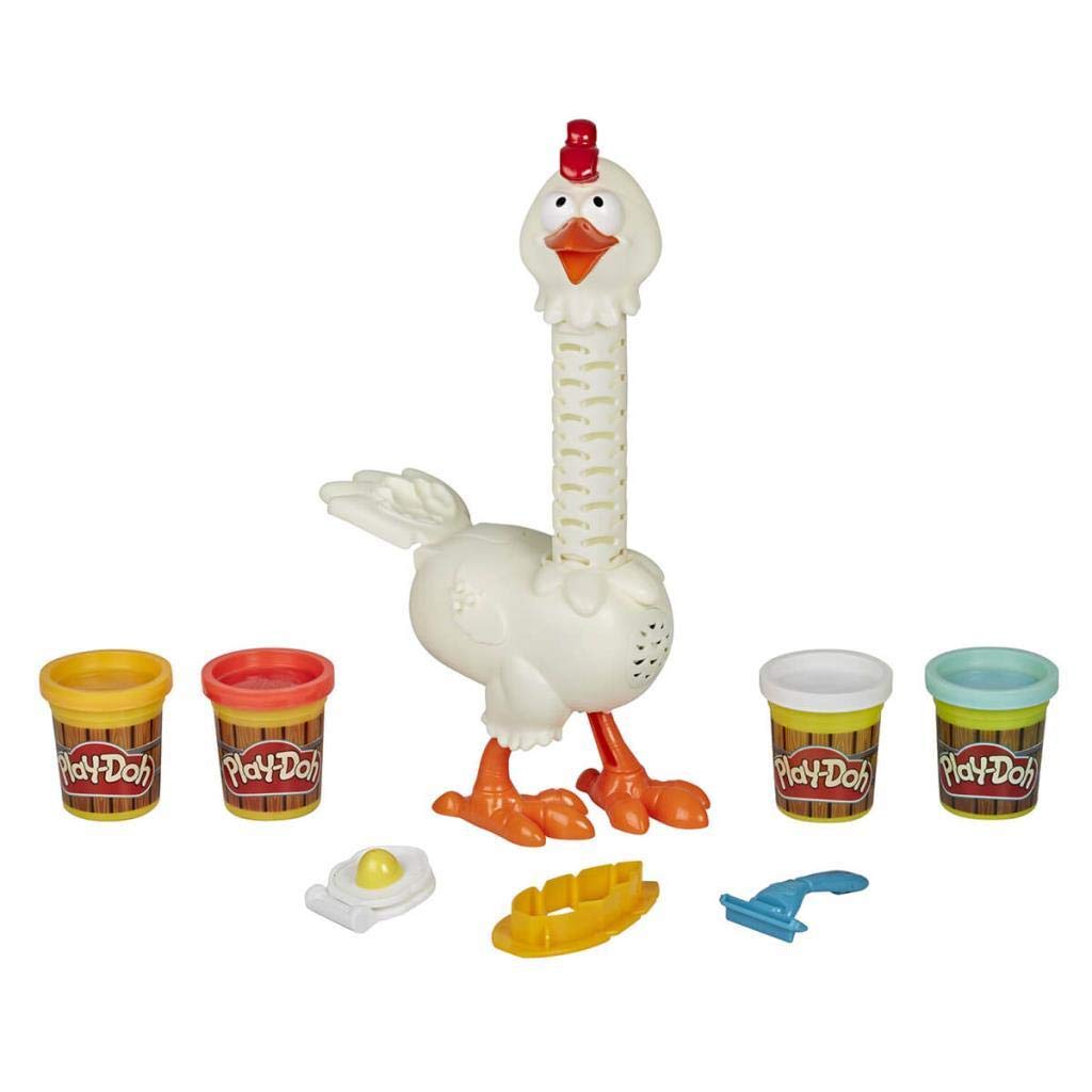 مجموعه حیوانات Play-Doh Animal Crew Cluck-a-Dee Feather Fun Chicken Toy Farm Animal Playset با 4 رنگ Play-Doh غیر سمی