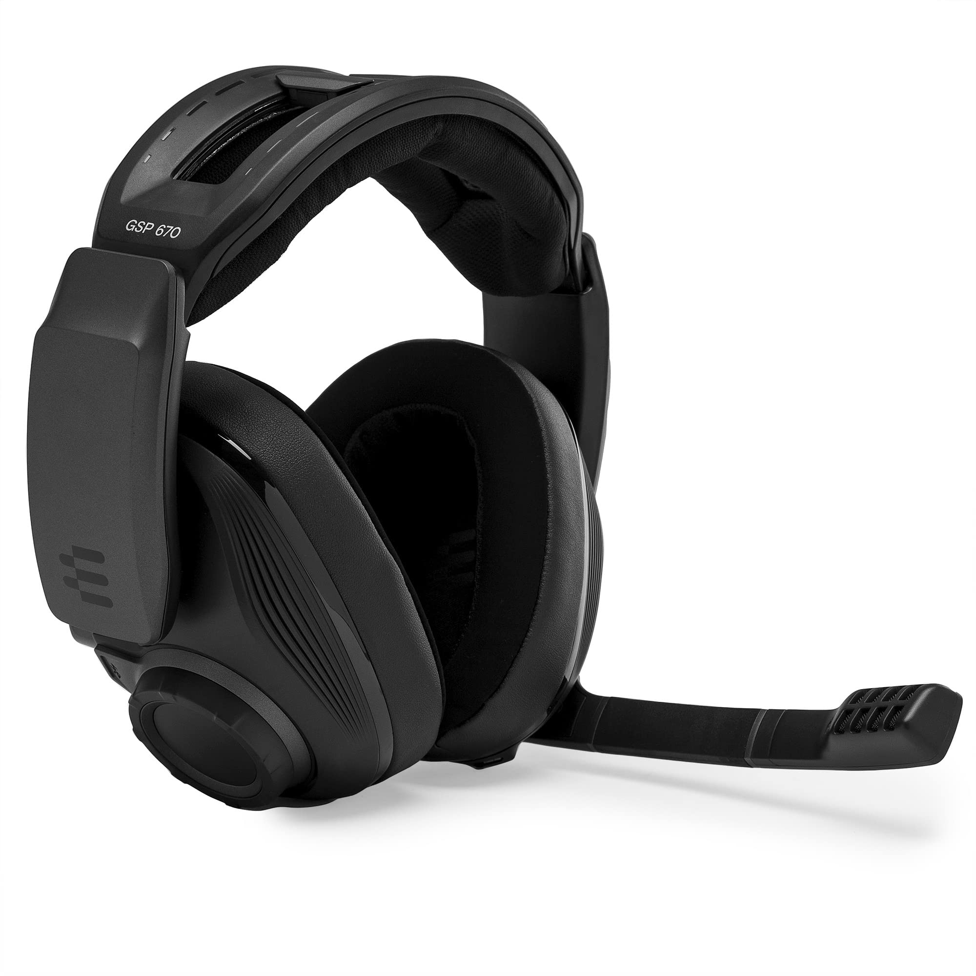 گوشی بی‌سیم بازی SENNHEISER EPOS I GSP 670، بلوتوث کم‌تاخیر، صدای فراگیر 7.1، میکروفون قطع نویز، کلید خاموش‌کردن با چرخش، تنظیمات صدا، برای کامپیوترهای ویندوز، PS4 و گوشی‌های هوشمند