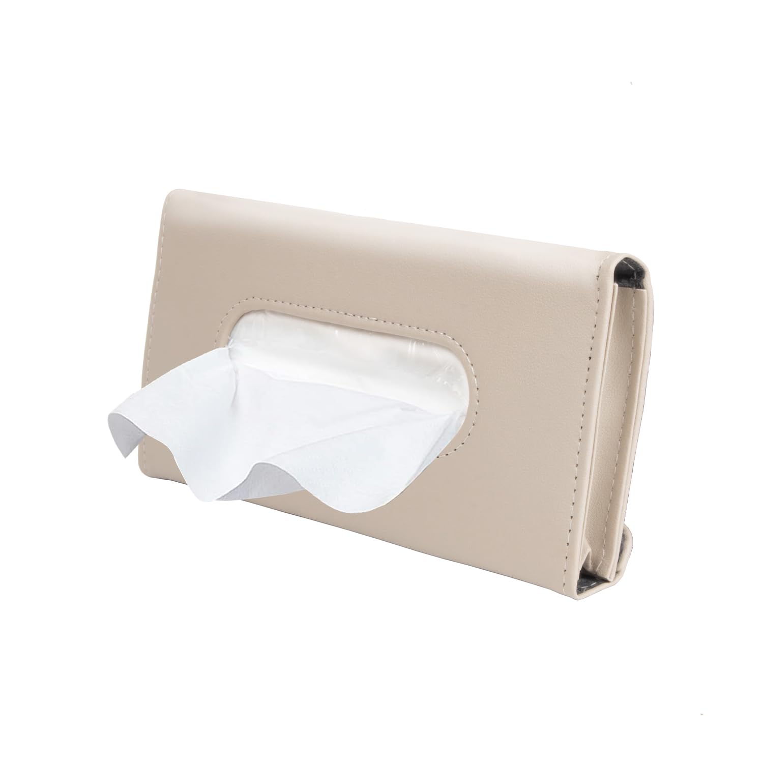 Carstus Sulfar Car Visor Tissue Holder، دستگاه نگهدارنده دستمال کاغذی آویز برای قرار دادن بر روی بغلی صندلی و درب جانبی وسیله نقلیه، پوشش چند منظوره و تزئینات کامیون و بیژ Multicolorobeige