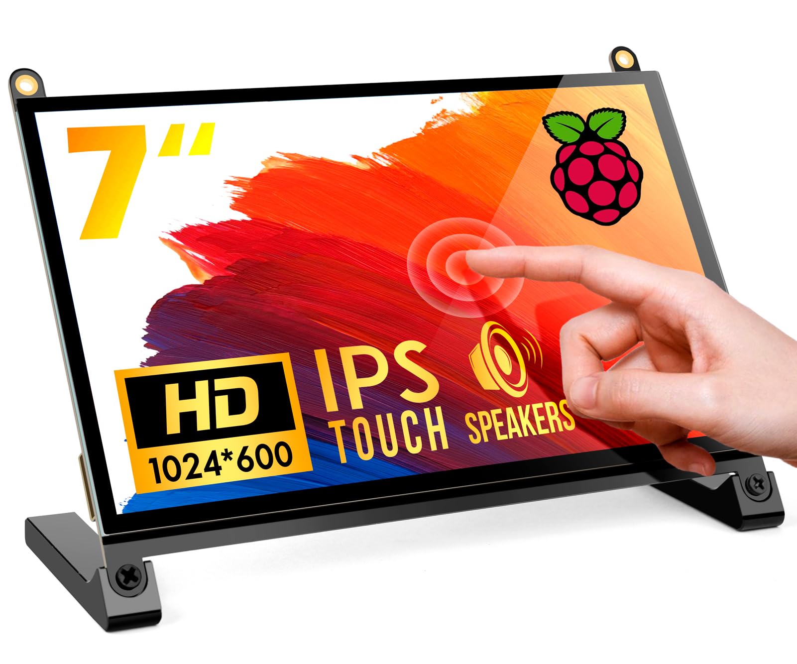 مانیتور لمسی ROADOM Lebula برای Raspberry، مانیتور USB کوچک 7 اینچی با رزولوشن 1024X600 و نمایشگر IPS خازنی قابل حمل با پورت HDMI برای Pi 4/3/2/Zero، Xbox/PS4، Ubuntu، Windows 7/8/10، Mac
