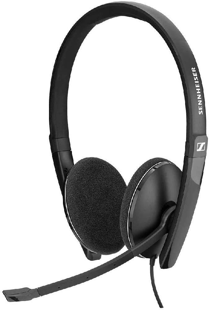 هدست استریو سبک Sennheiser Pc 3.2 چت - دارای میکروفون قابل تنظیم با قابلیت کاهش نویز - برای تلفن‌گفتن اینترنتی و دانشجویان آنلاین - اتصال به کامپیوتر شخصی - عالی برای بازی، کار و مطالعه، باسیم