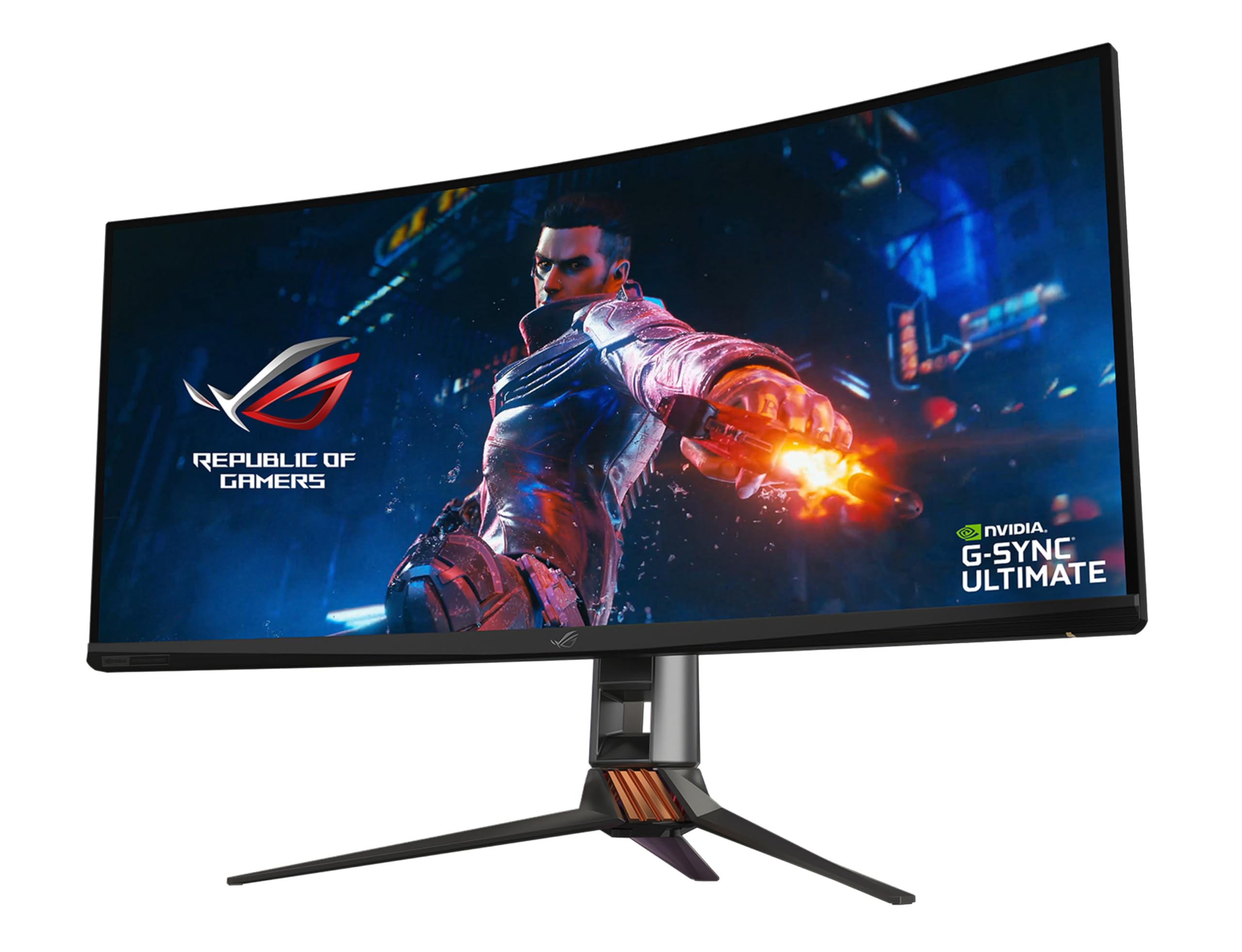 صفحه نمایش گیمینگ منحنی ASUS ROG Swift PG35VQ 35 اینچ با HDR 200Hz (3440 x 1440) 2ms G-SYNC Ultimate Eye Care DisplayPort HDMI USB Aura Sync HDR10 DisplayHDR 1000 35 اینچ منحنی UWQHD 200Hz GSYNC Ultimate HDR1000