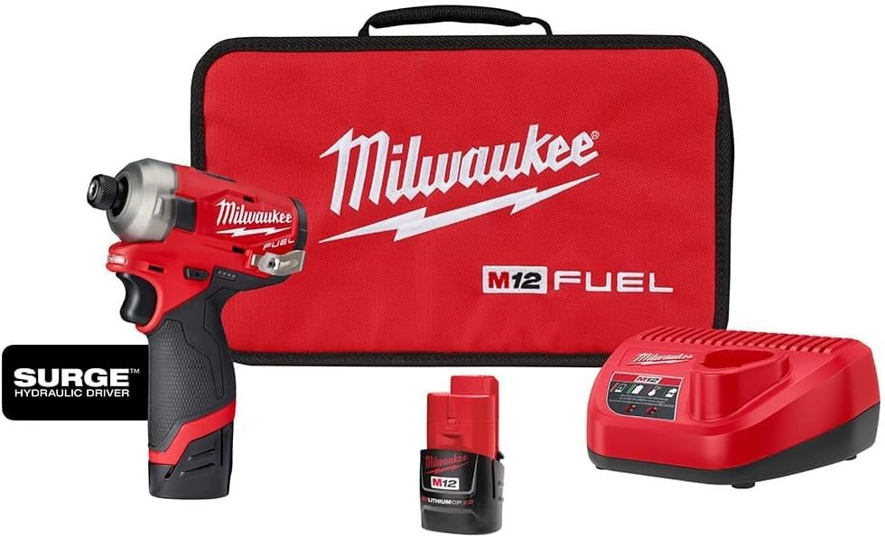 میلواکی M12™ FUEL™ SURGE™ ۱/۴ اینچ هیدرولیک درایور هگزاگون با کیت دو باتری