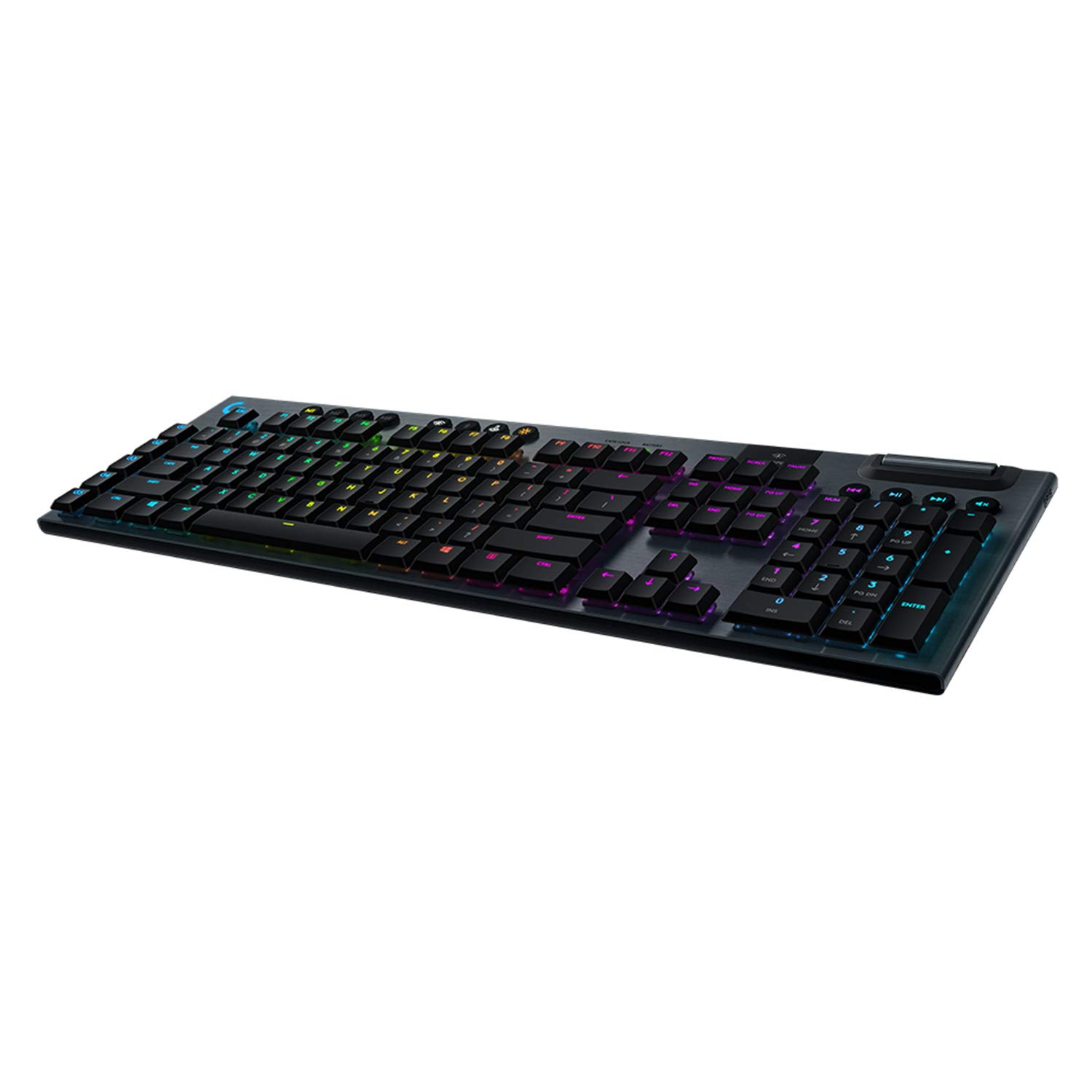 صفحه کلید مکانیکی بازی Logitech G915 LIGHTSPEED RGB، سوییچ کلید Low Profile GL Tactile، رنگ‌ها و نورپردازی LIGHTSYNC RGB، پشتیبانی پیشرفته از وایرلس و بلوتوث LIGHTSPEED - G915 Tactile Black