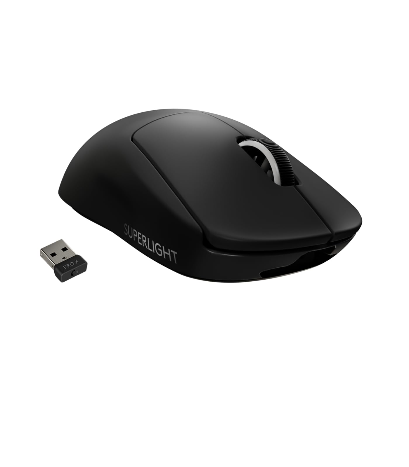 موشواره بازی بی‌سیم Logitech G PRO X SUPERLIGHT، سنسور HERO 25K، فوق العاده سبک با وزن 63 گرم، دارای 5 دکمه قابل برنامه‌ریزی، عمر باتری 70 ساعته، پای PTFE بدون افزودنی، قابل استفاده بر روی کامپیوتر/مک - مدل سیاه آلمانی کلاسیک
