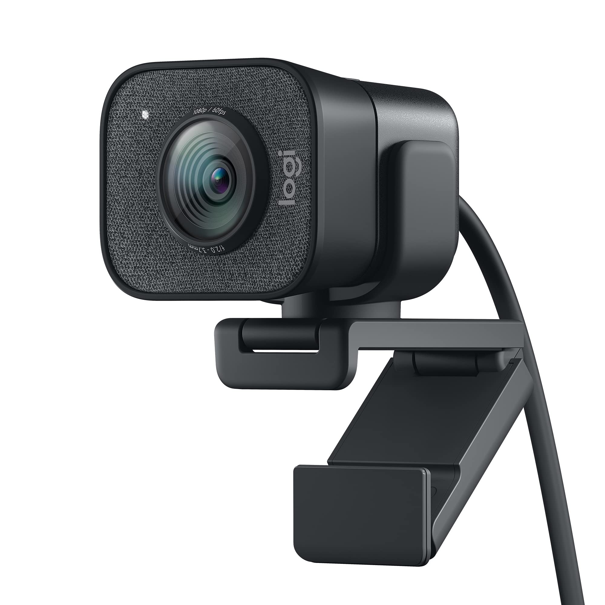 Logitech برای خالقان - وب‌کم پریمیوم استریمینگ و ایجاد محتوای ویدیویی، Full Hd 1080P 60 فریم بر ثانیه، لنز شیشه‌ای، فوکوس اتوماتیک هوشمند، اتصال USB، PC، Mac  StreamCam StreamCam با ویدیو عمودی HD 60FPS سیاه زغالی