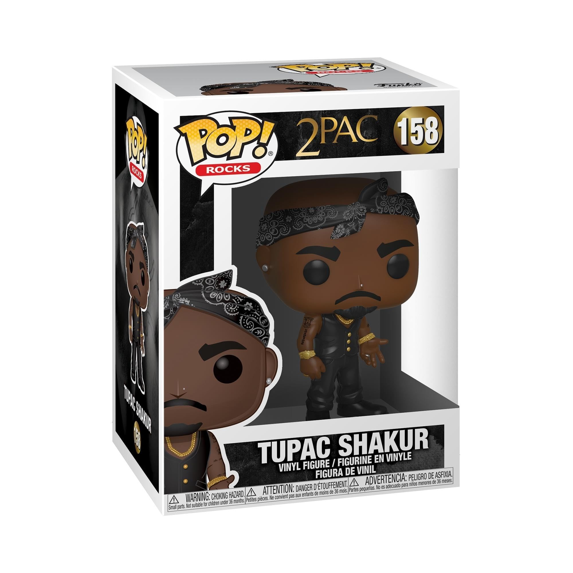 فیگور وینیل قابل جمع‌آوری Funko Pop! Rocks Tupac - ایده هدیه - محصول رسمی - اسباب‌بازی برای کودکان و بزرگسالان - طرفداران موسیقی - مدل فیگور برای جمع‌آوری و نمایش به اندازه یک جودوان