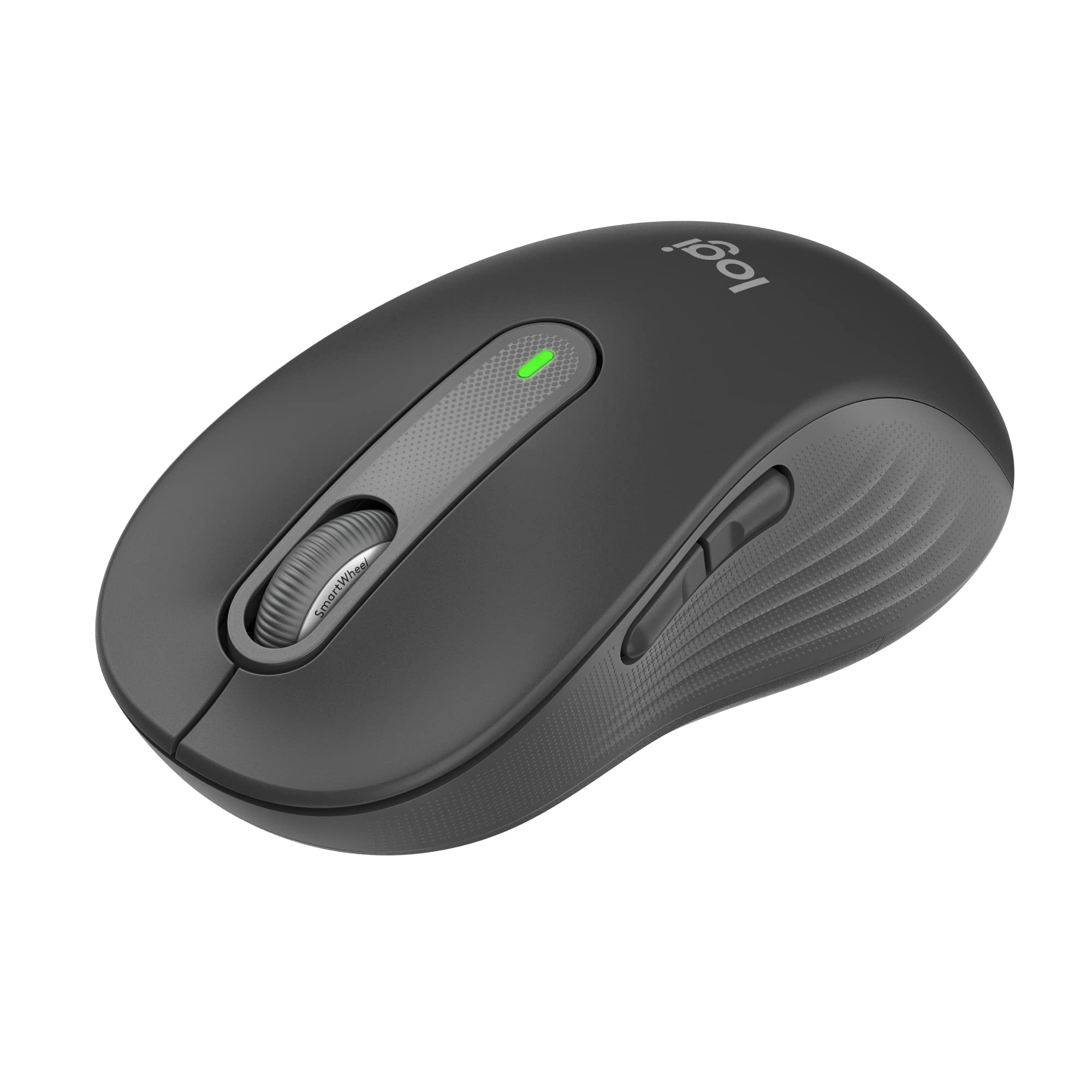 موشواره بی‌سیم Logitech Signature M650 L - برای دست‌های بزرگ، باطری ۲ ساله، کلیک‌های بی‌صدا، دکمه‌های قابل تنظیم در کنار، بلوتوث، برای کامپیوتر/مک/چندگانه/کرومبوک - گرافیت دست‌های بزرگ