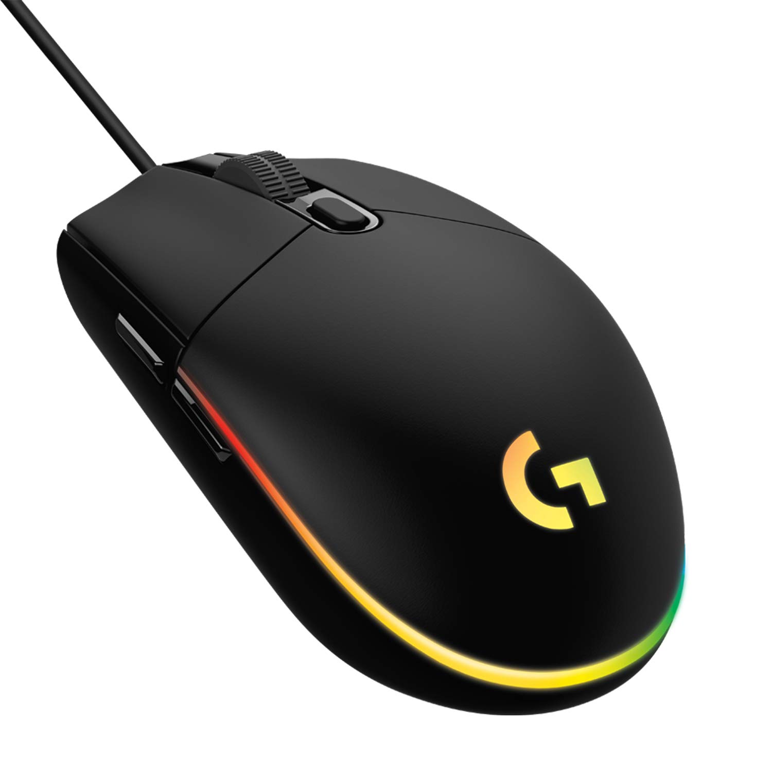 موس بازی سیمی لاجیتک G203 نسل دوم، 8,000 نقطه در اینچ، افکت نورپردازی رنگارنگ LIGHTSYNC RGB، 6 دکمه قابل برنامه‌ریزی، حافظه داخلی، تخصیص نقشه صفحه نمایش، سازگار با کامپیوتر و لپتاپ پی سی/مک - مدرن مشکی