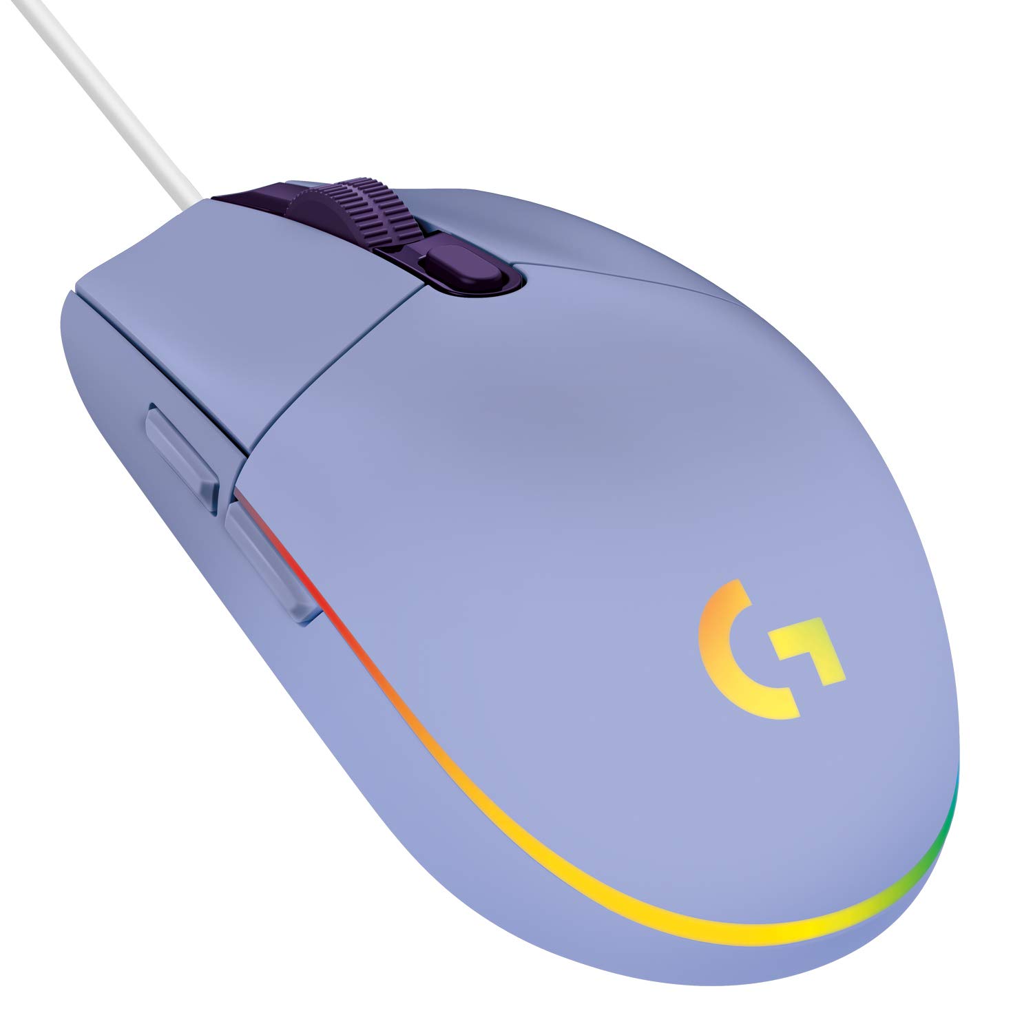 موس بازی سیمی Logitech G203 نسل دوم، 8،000 نقطه در اینچ دقت، اثر نوری رنگارنگ RGB LIGHTSYNC، 6 دکمه قابل برنامه‌ریزی، حافظه داخلی، نقشه برداری صفحه نمایش، سازگار با کامپیوتر و لپ تاپ PC/Mac - بنفش