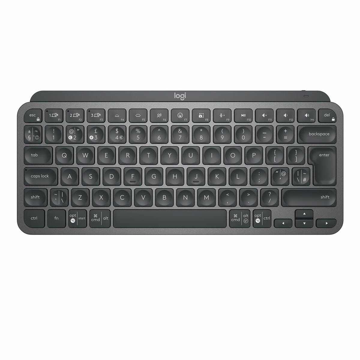 Logitech MX Keys Mini Minimalist Wireless Illuminated Keyboard, Compact, Bluetooth, Backlit, USB-C, Compatible with Apple macOS, iOS, Windows, Linux, Android, Metal Build - Graphite Graphite MX Keys Mini US Intl Layout