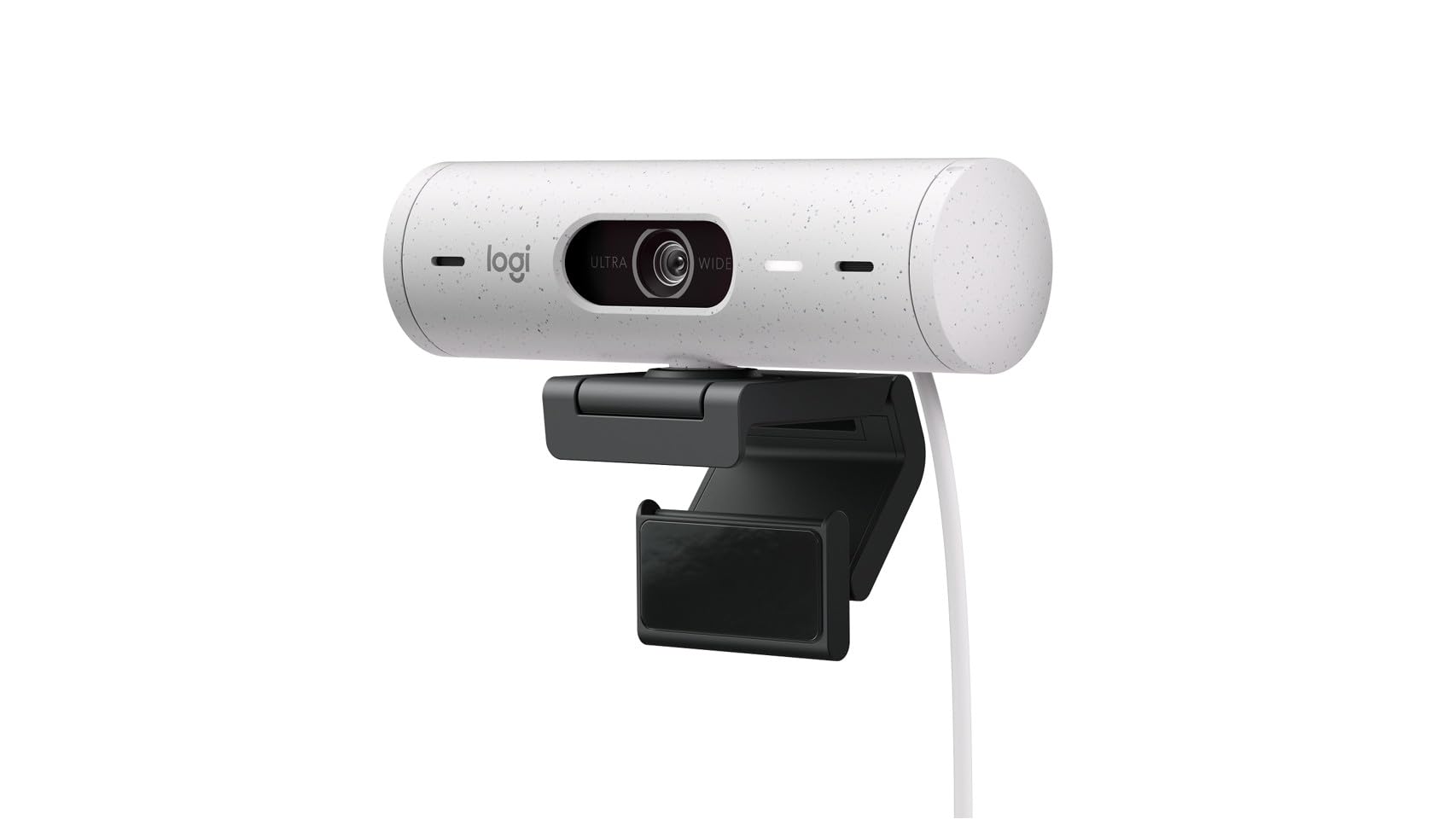 وب‌کم فول اچ‌دی Logitech Brio 500 با تصحیح خودکار نور، حالت نمایش، دو میکروفون با کاهش نویز، پوشش حریم خصوصی، سازگار با Microsoft Teams، Google Meet، Zoom، کابل USB-C - رنگ آف وایت وب‌کم آف وایت