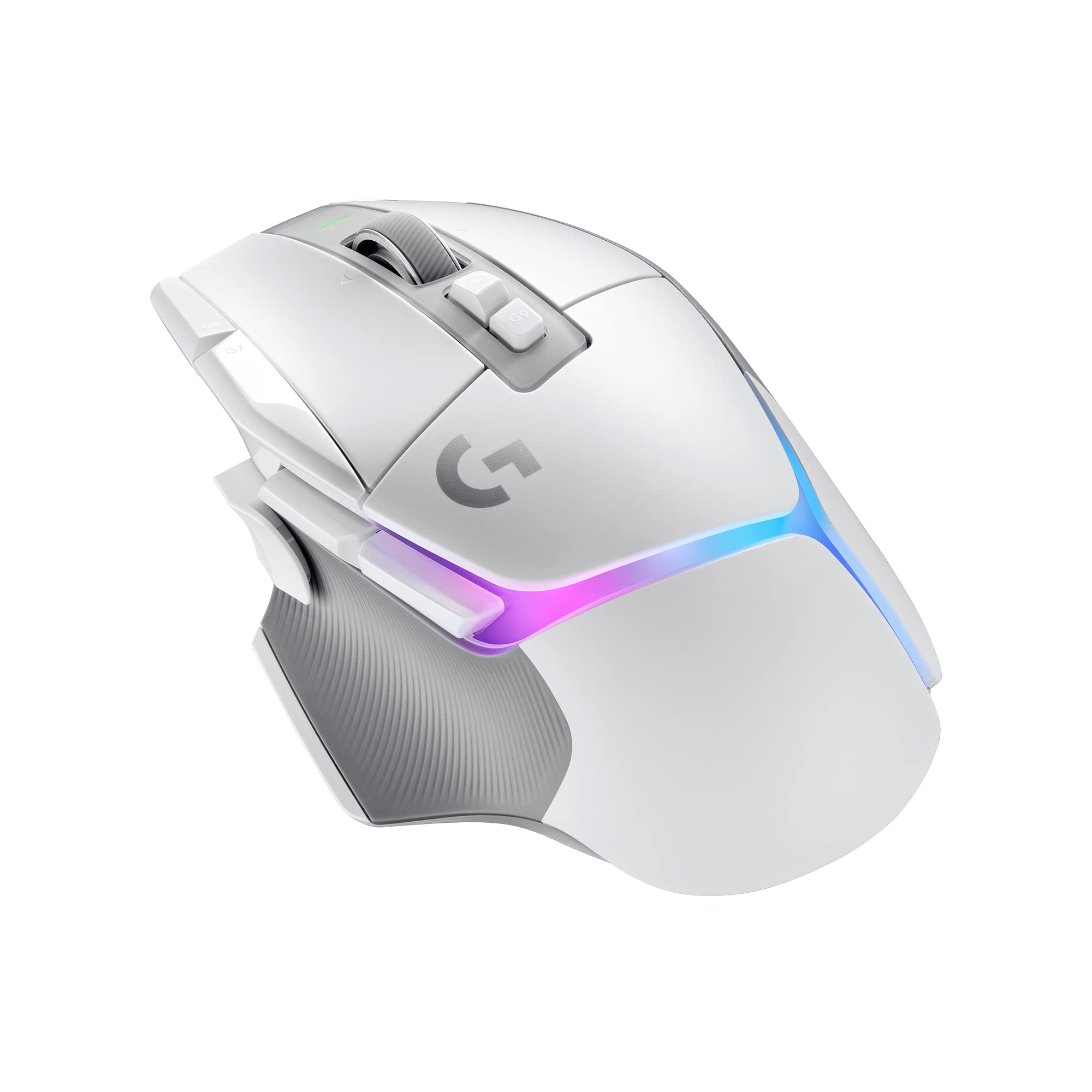 موشوار موس بی‌سیم بازی لوجیتک G502 X PLUS LIGHTSPEED - اپتیکال با سوییچ‌های هیبریدی LIGHTFORCE، رنگ‌های RGB LIGHTSYNC، حسگر HERO 25K، سازگار با PC macOS/Windows رنگ سفید مدل G502 X Plus LS