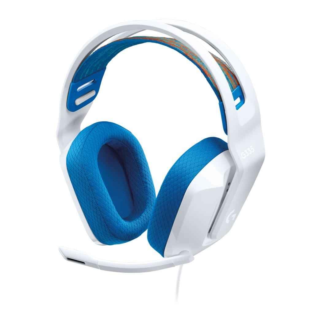 هدست بازی سیمی Logitech G335، با میکروفون، جک صدای ۳.۵ میلی‌متری، پد‌های گوش حافظه فرم راحت، سبک، سازگار با کامپیوتر، پلی‌استیشن، ایکس‌باکس، نینتندو سوییچ - سفید